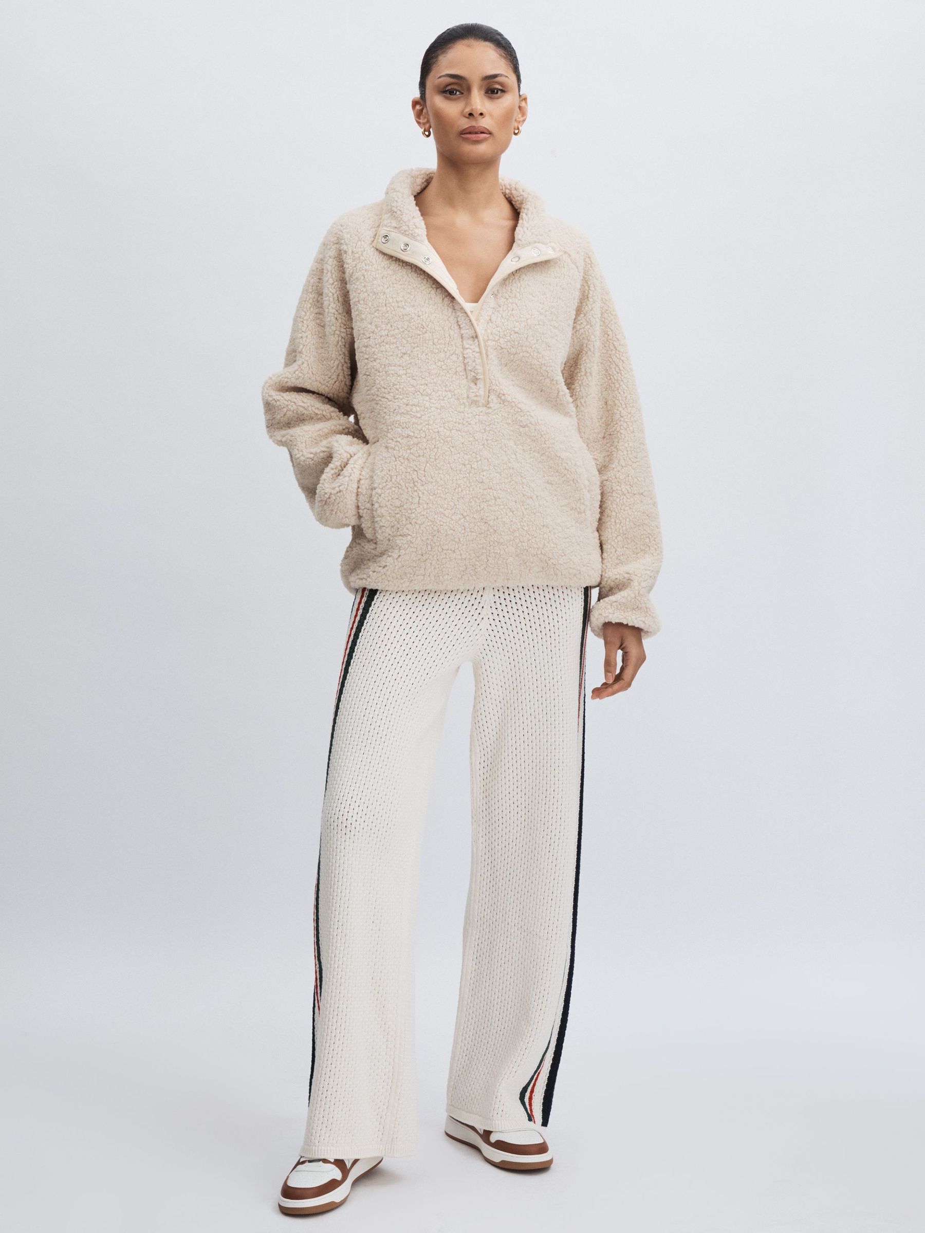 Press Stud Fleece Sweatshirt in Natural (F18251) | €230