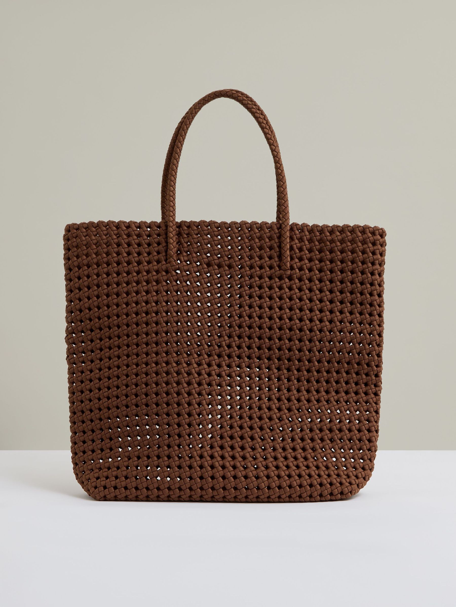 Woven Neoprene Tote Bag in Tan (F18272) | US$385