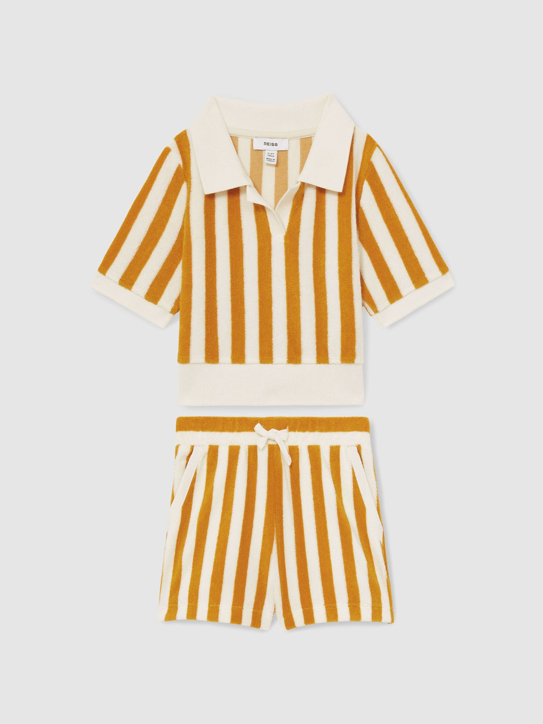 13-14 yrs Towelling Stripe Shorts Set in Yellow (F18341) | €75