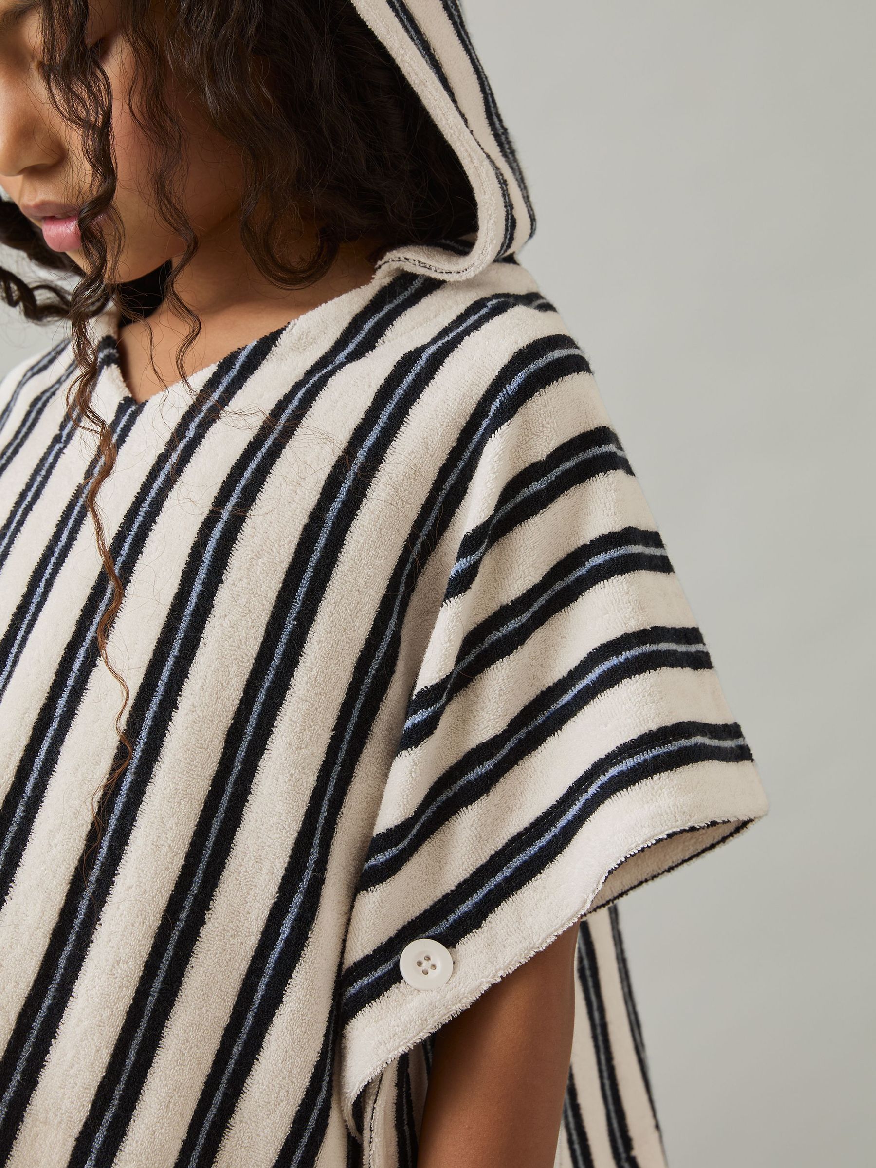 9-13 yrs Hoodie and Shorts Stripe Towelling Set in Blue (F18350) | €70