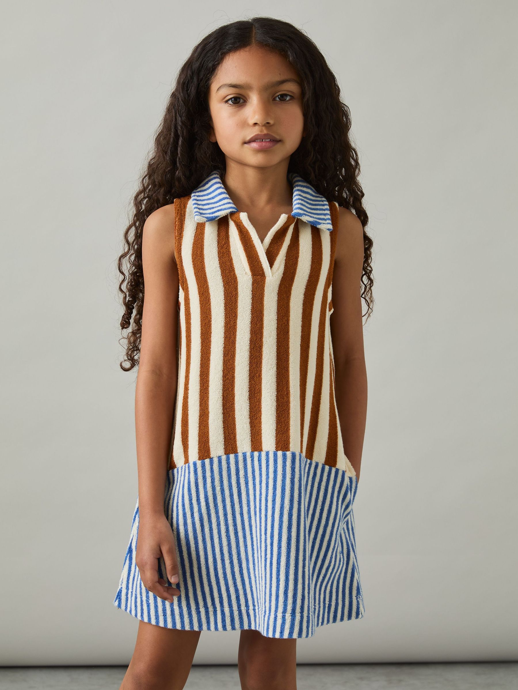 9-13 yrs Towelling Stripe Dress in Multi (F18351) | €55