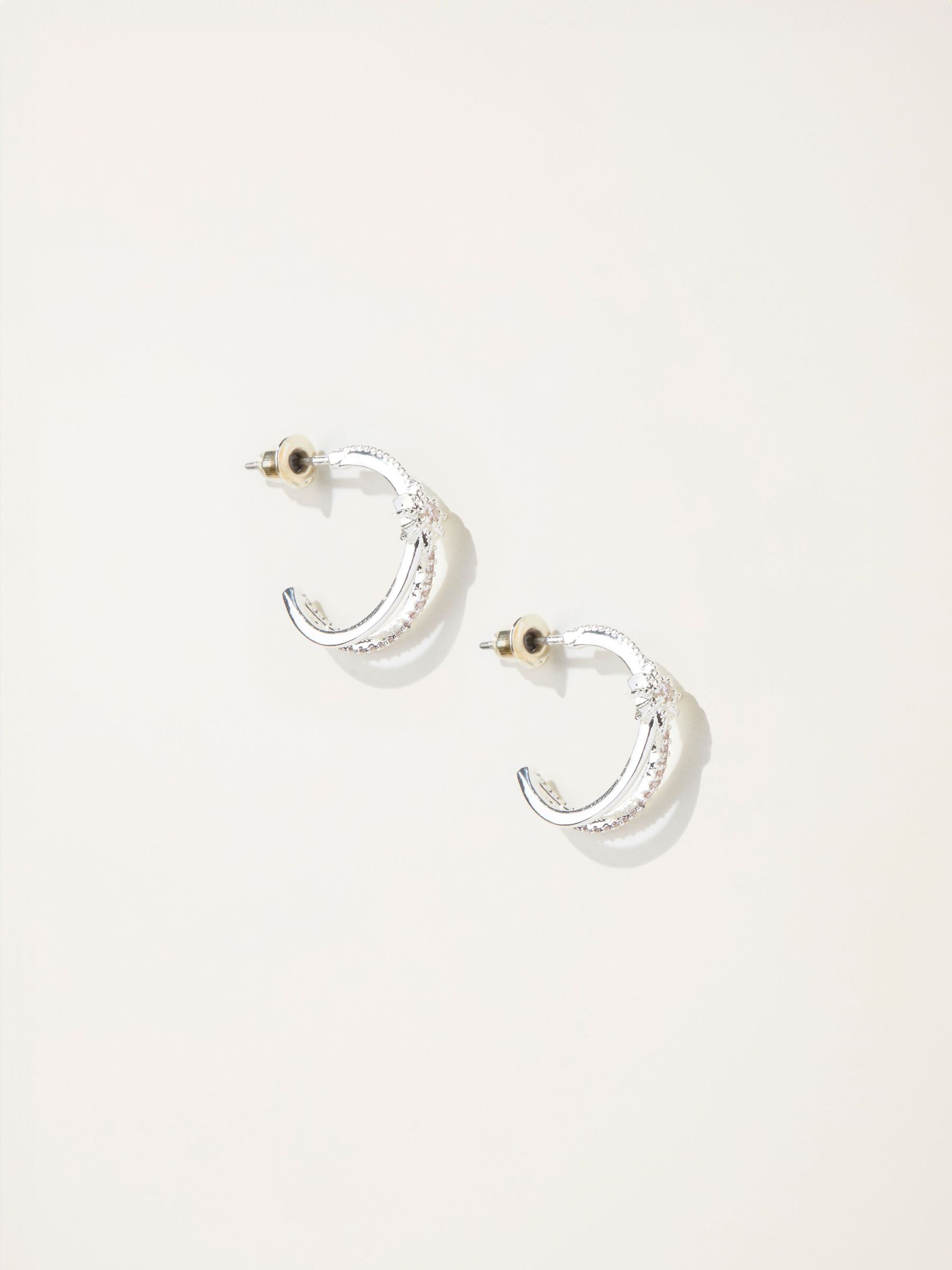 Silver Tone Star Huggie Earrings (F19063) | €16.50