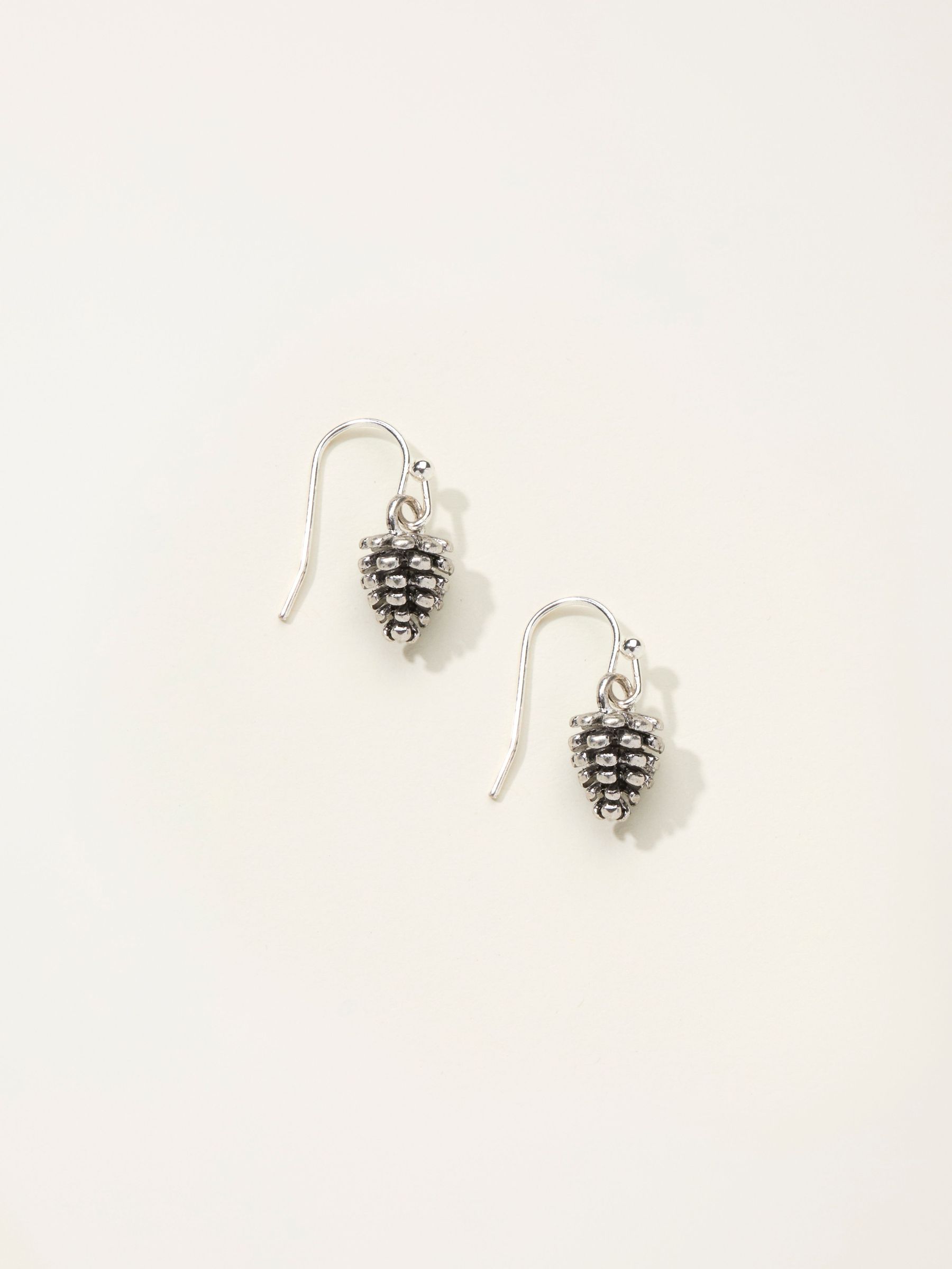 Silver Tone Pinecone Drop Earrings (F19068) | $18