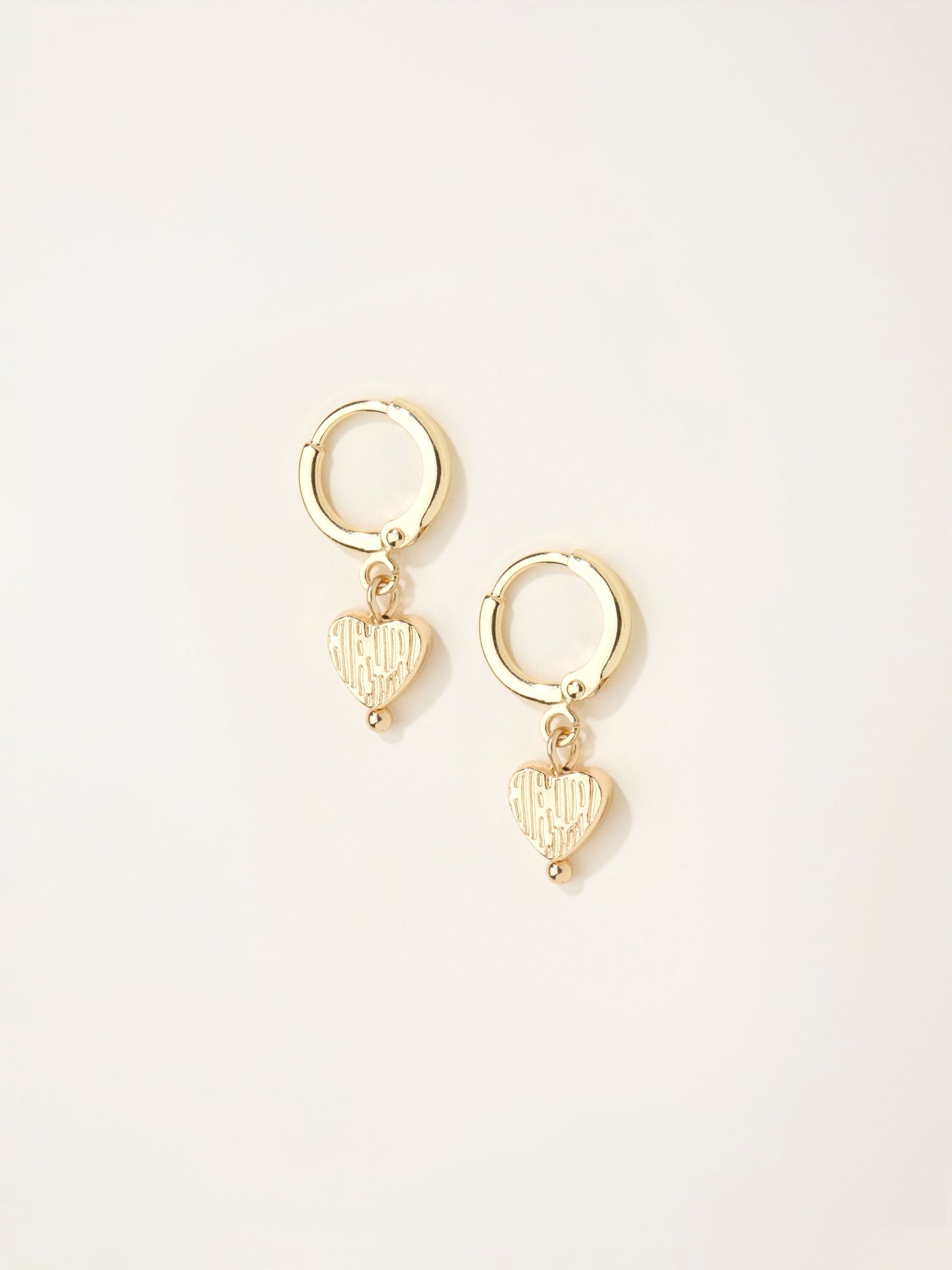 Gold Tone Heart Drop Earrings (F19082) | €13.50