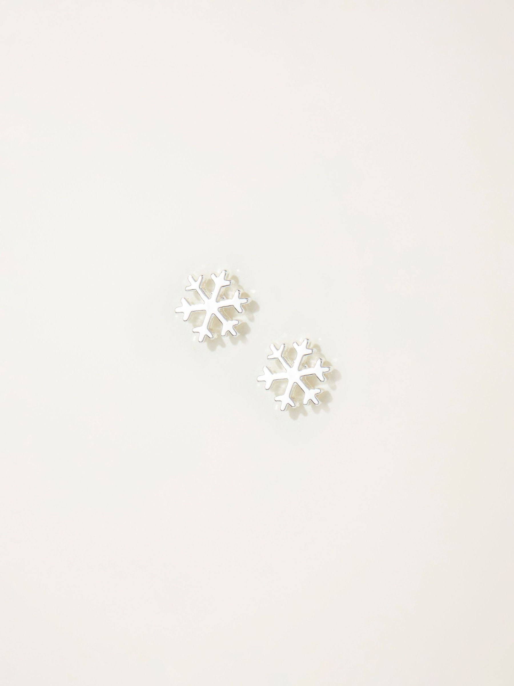 Silver Tone Snowflake Stud Earrings (F19091) | $14