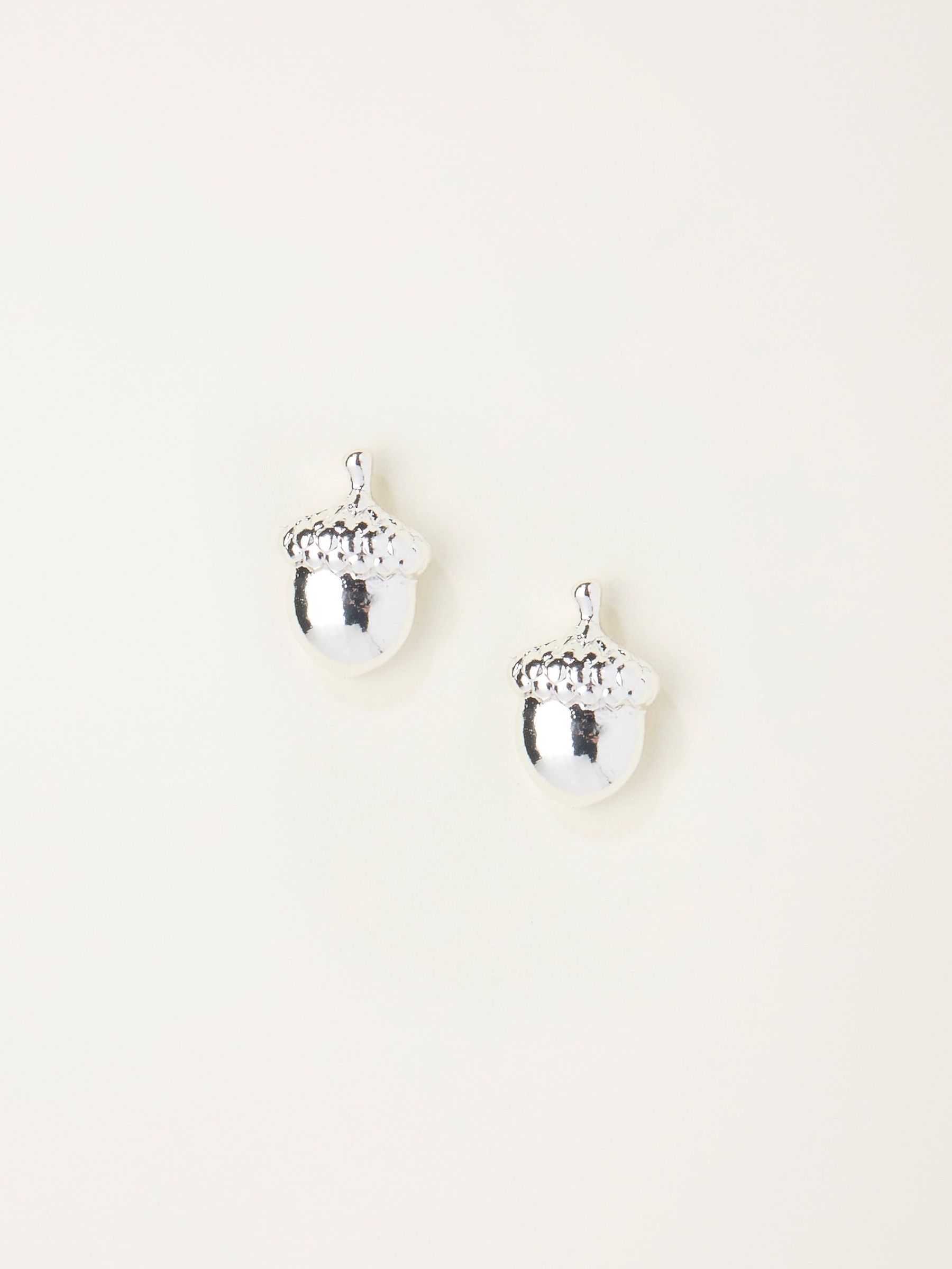 Silver Tone Acorn Stud Earrings (F19098) | $14