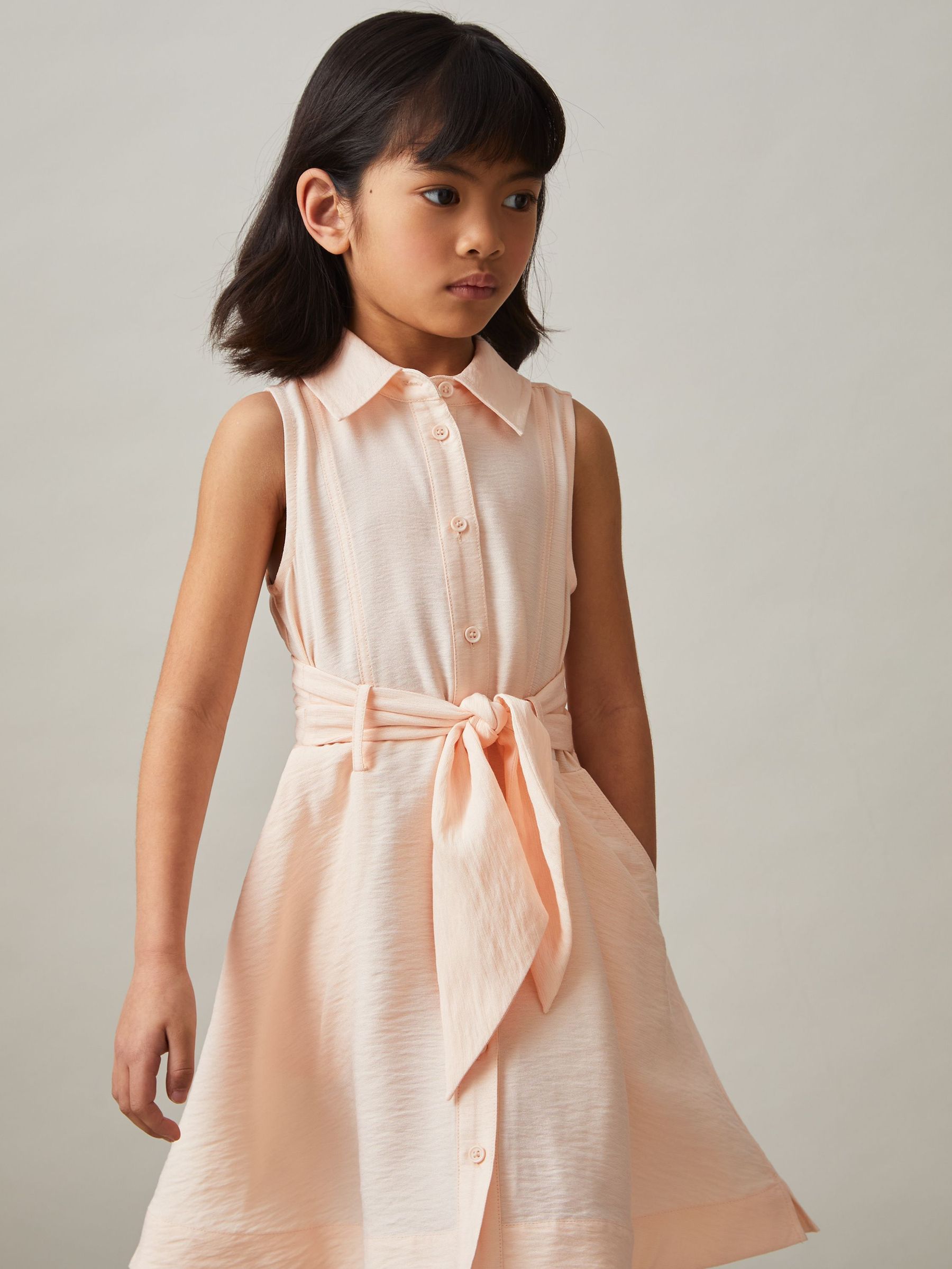 9-13 yrs Tie-Waist Collared Dress in Pink (F19678) | €85