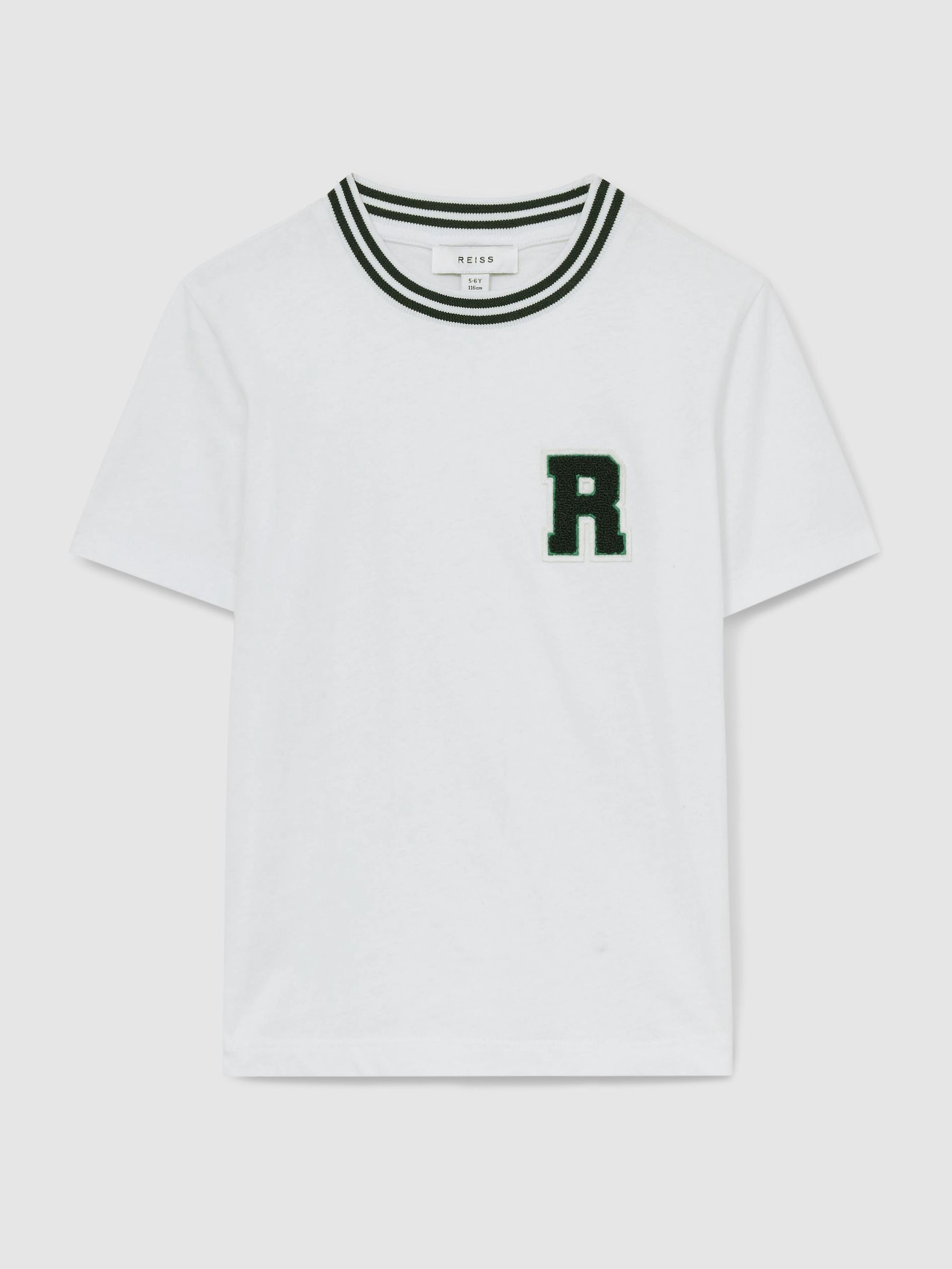 13-14 yrs Cotton Letter-Patch T-Shirt in White (F20248) | US$30