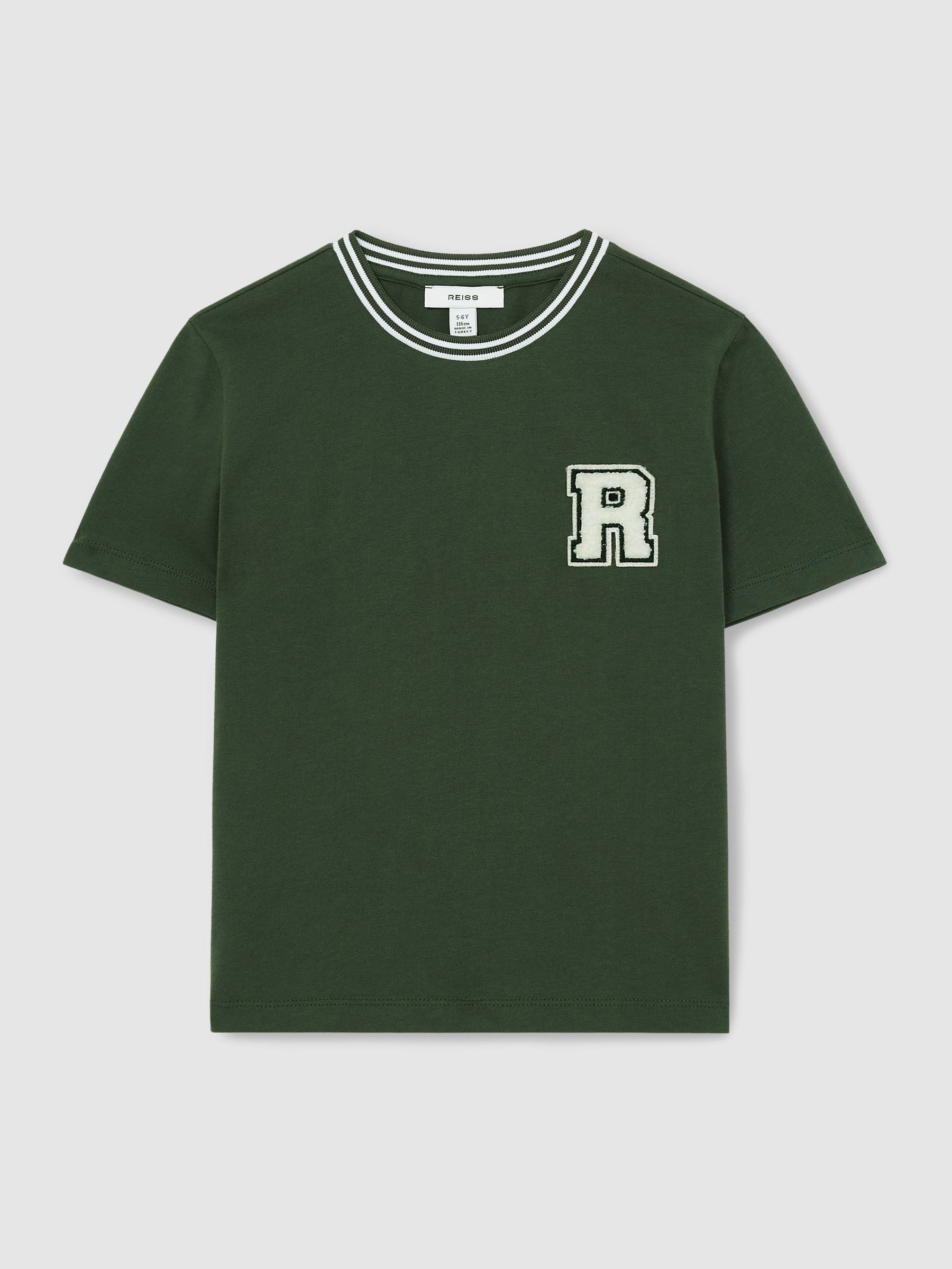 13-14 yrs Cotton Letter-Patch T-Shirt in Green (F20251) | €30