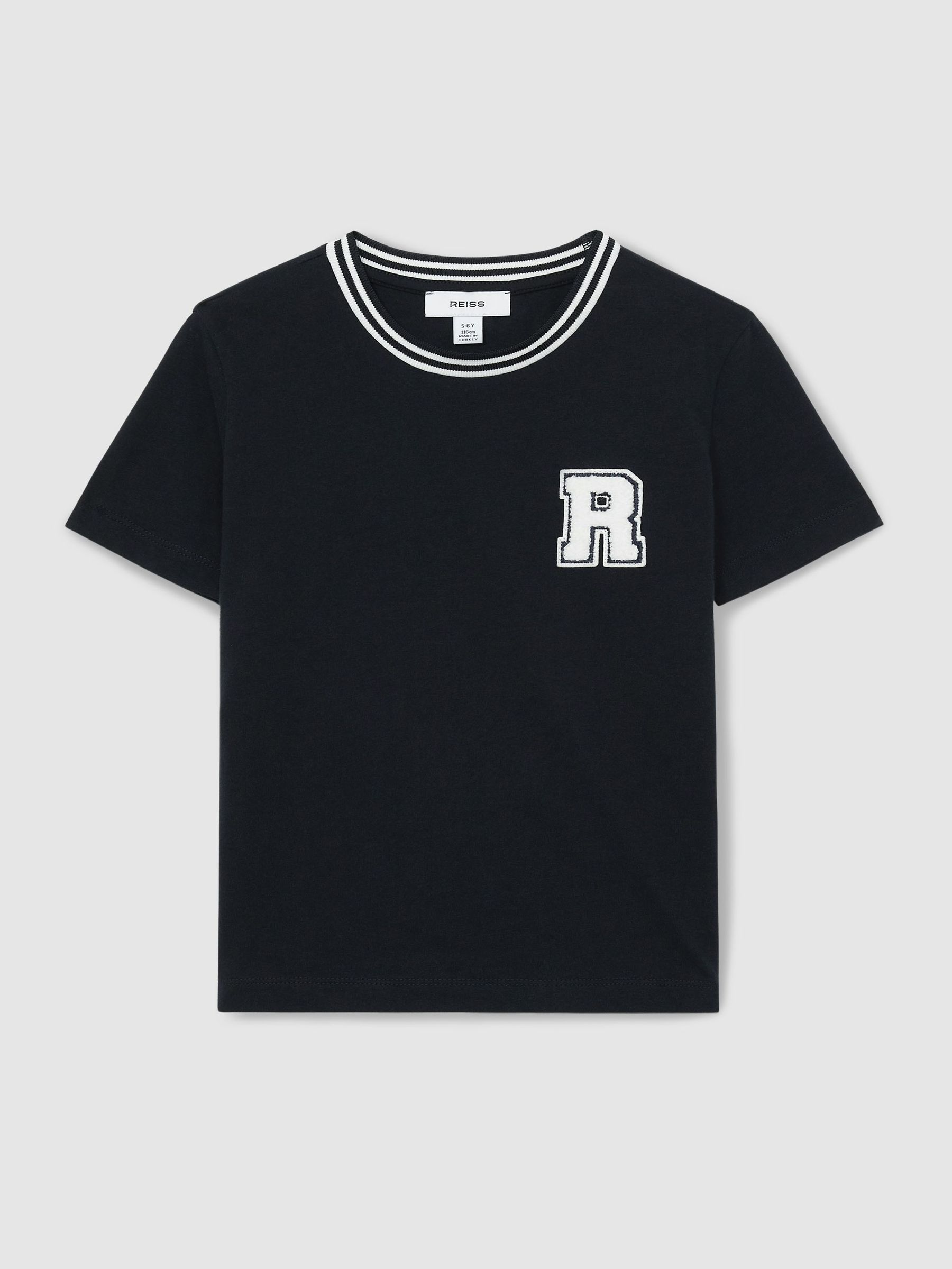 13-14 yrs Cotton Letter-Patch T-Shirt in Navy (F20252) | €30