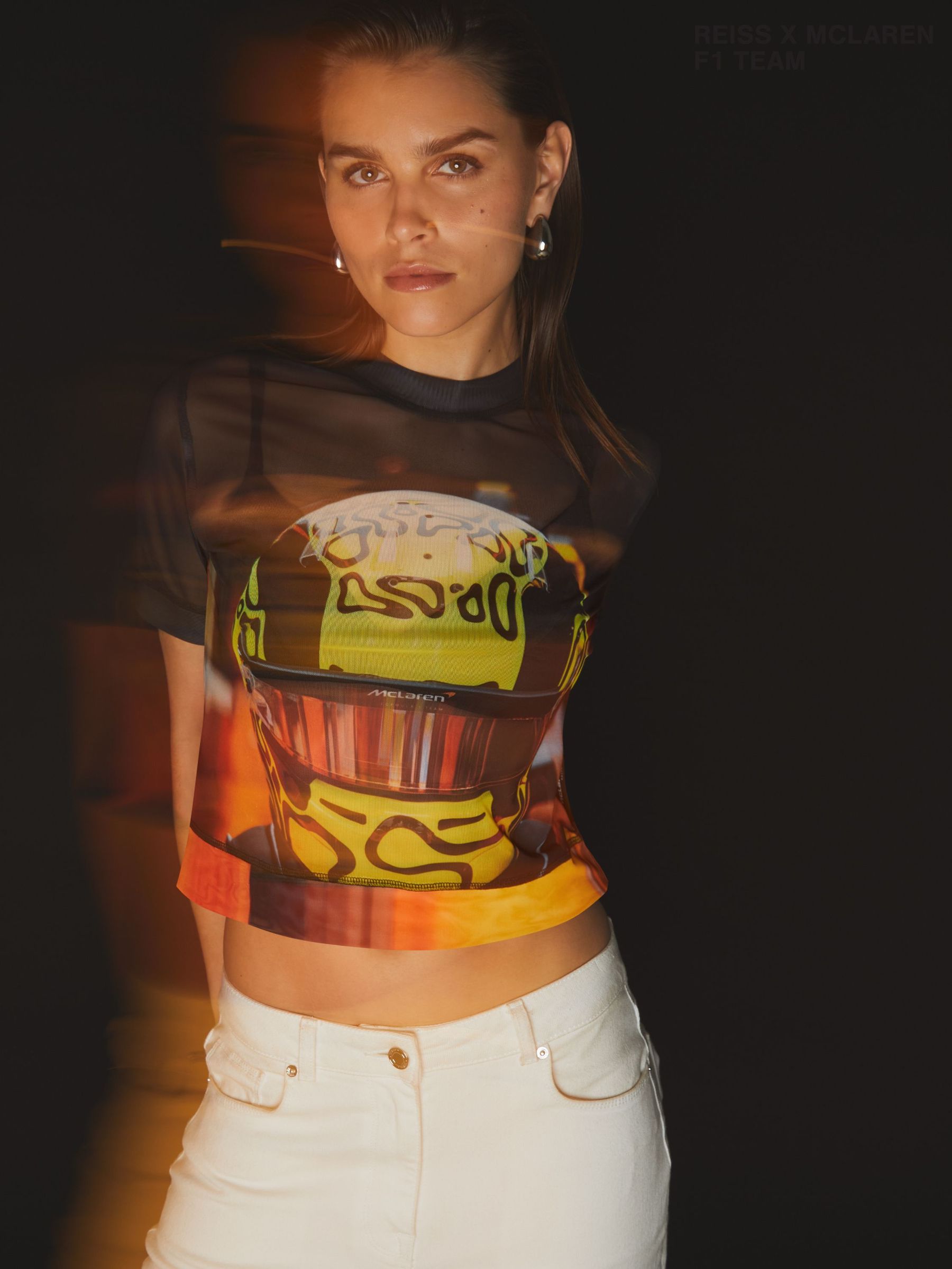 McLaren F1 Team Lando Print Mesh Top in Black (F20526) | €140
