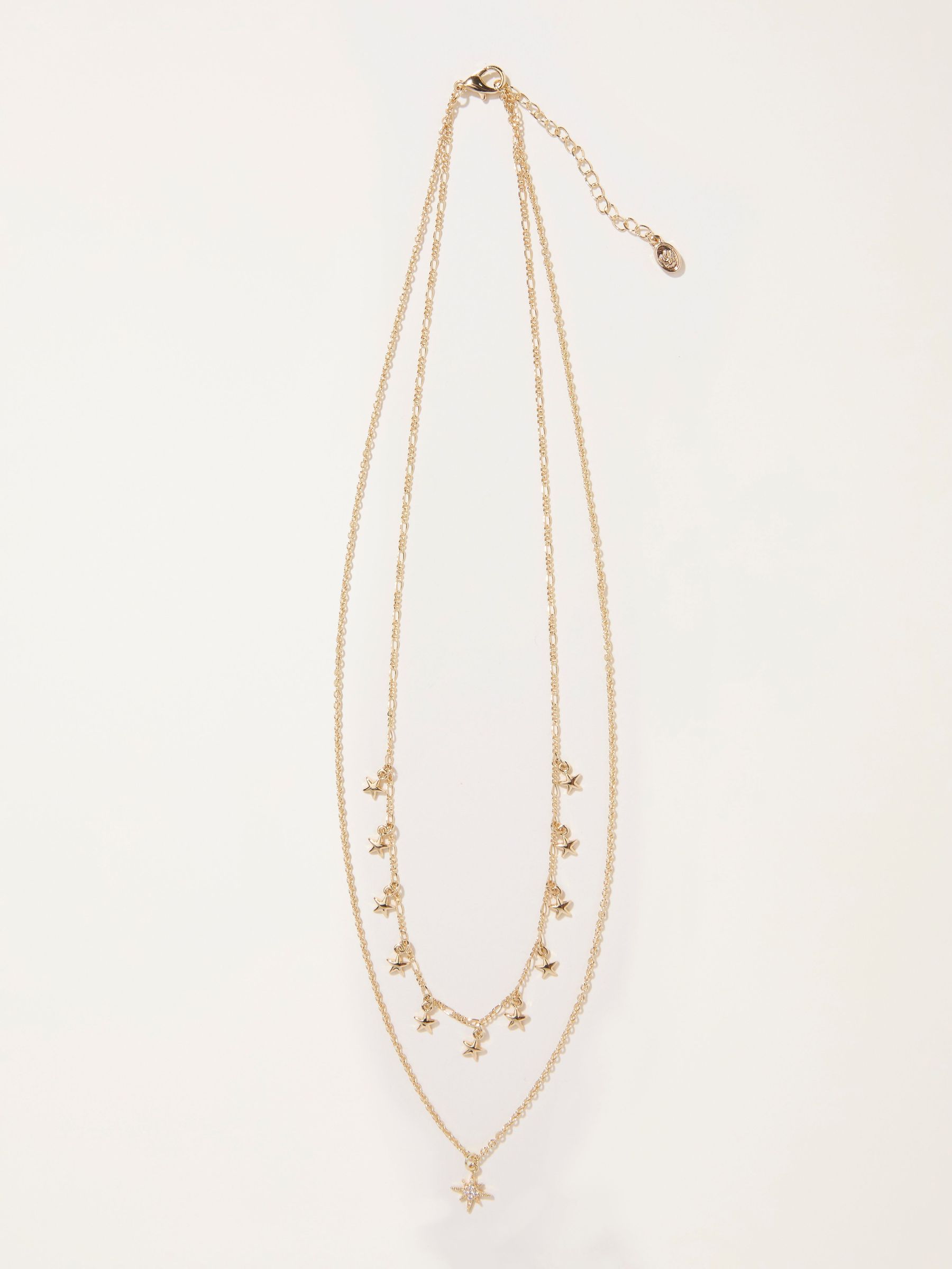 Gold Tone Star Layered Necklace (F21498) | $28