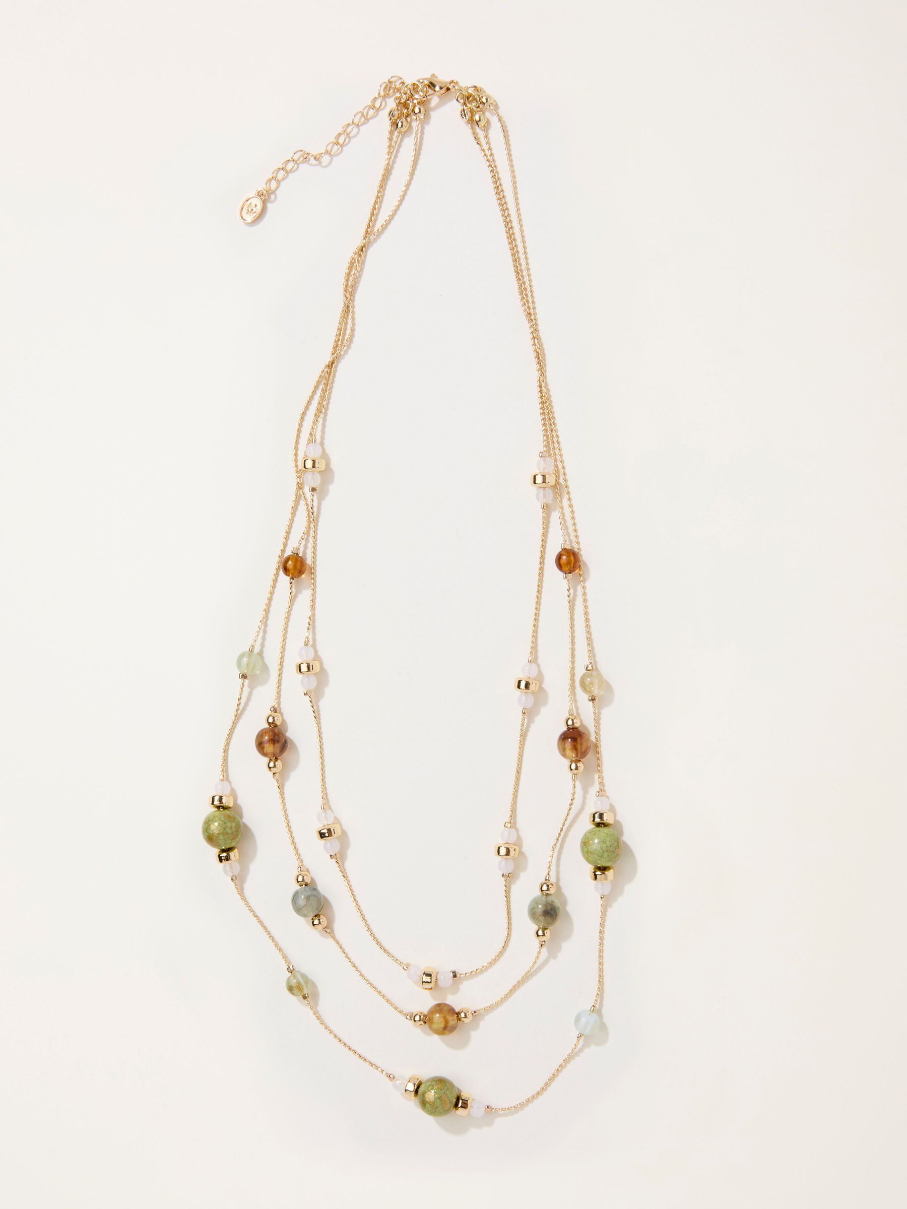 Green Bead Layered Necklace (F21500) | $32