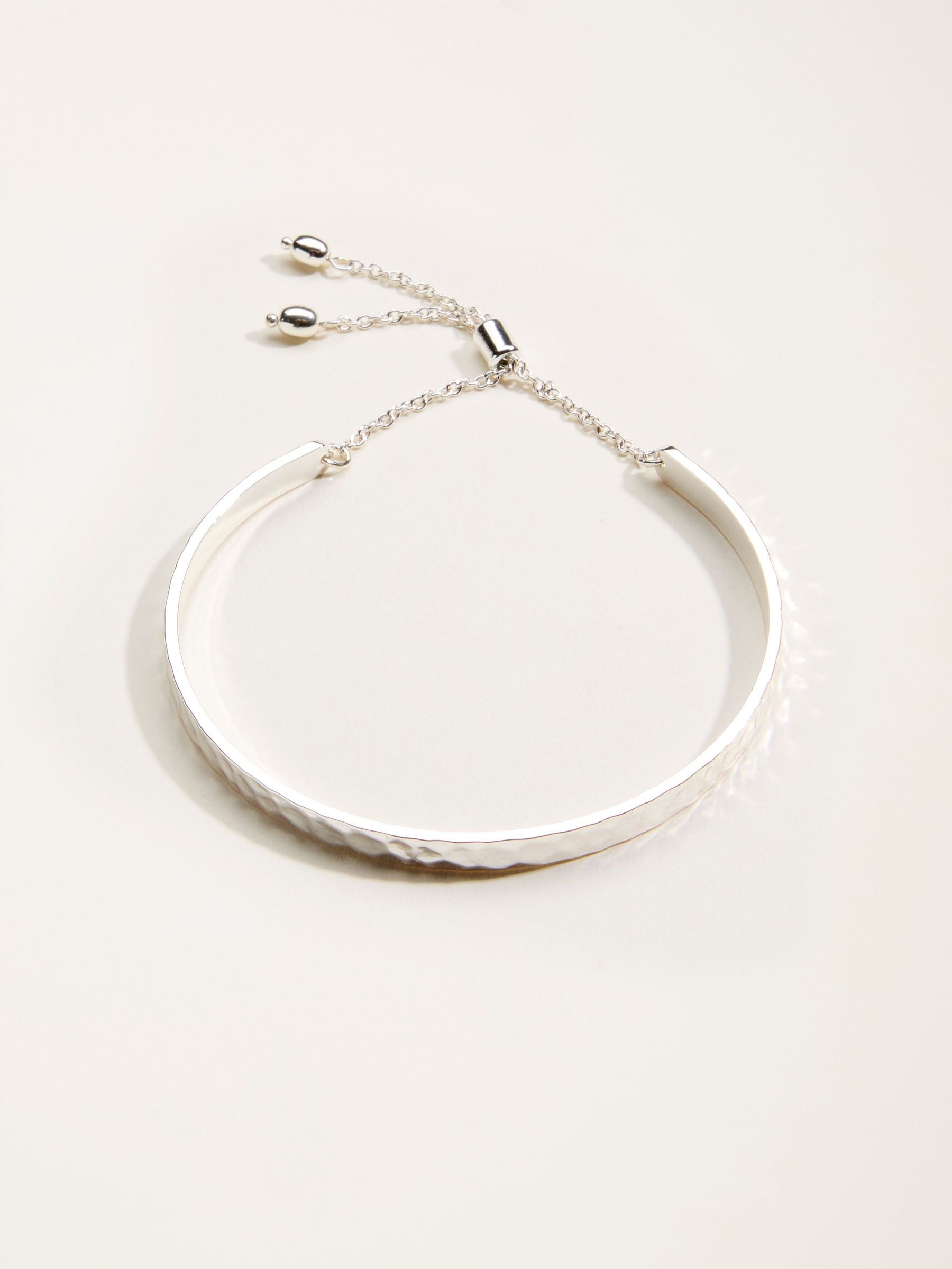 Silver Tone Hammered Bangle (F21504) | $25