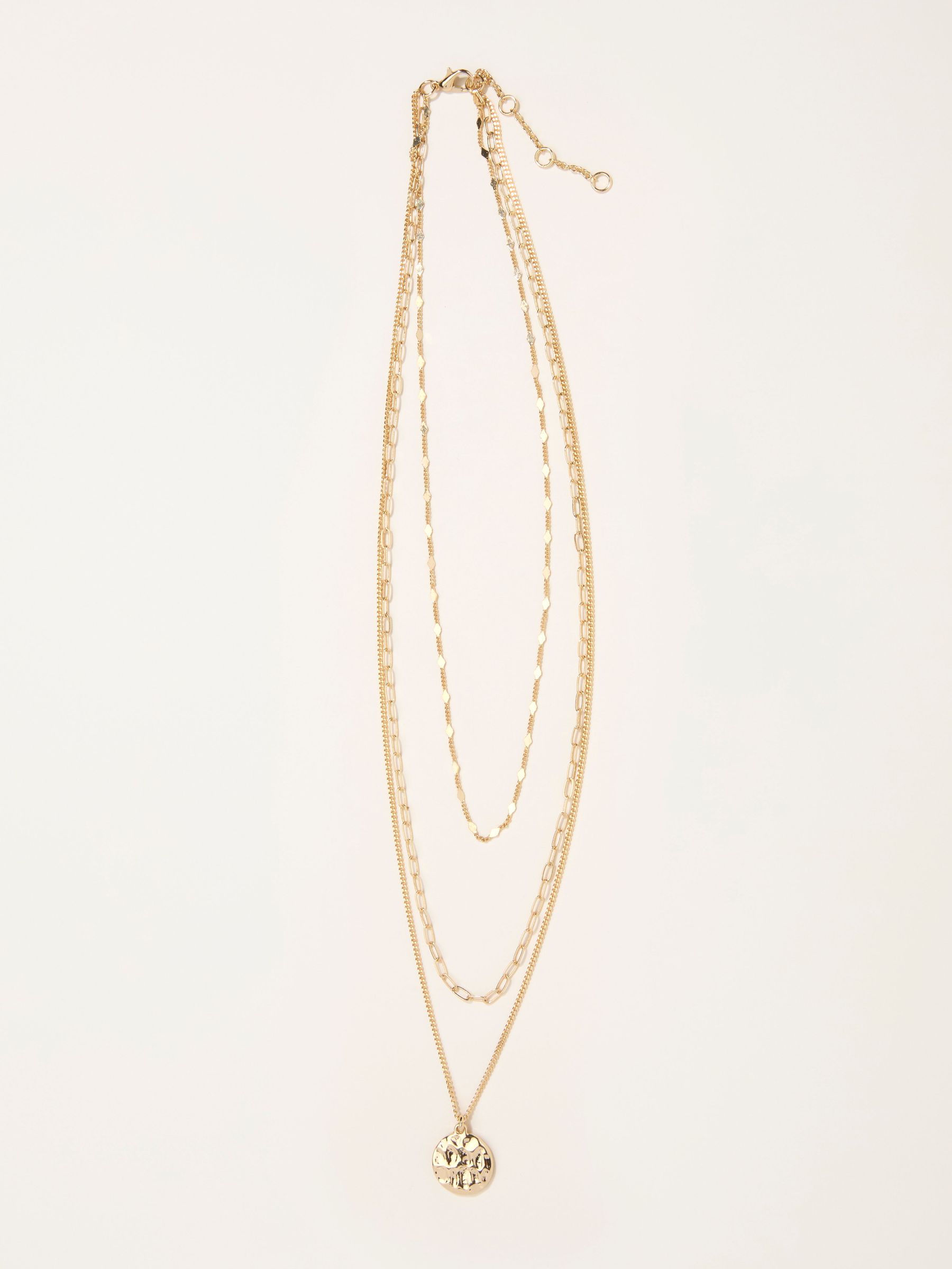 Gold Tone Disc Charm Layered Necklace (F21512) | €21.50