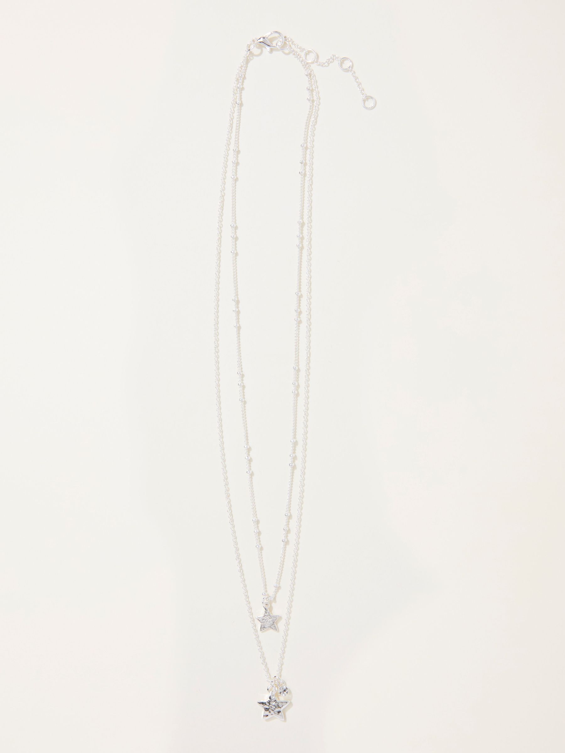 Silver Tone Star Layered Necklace (F21515) | $25