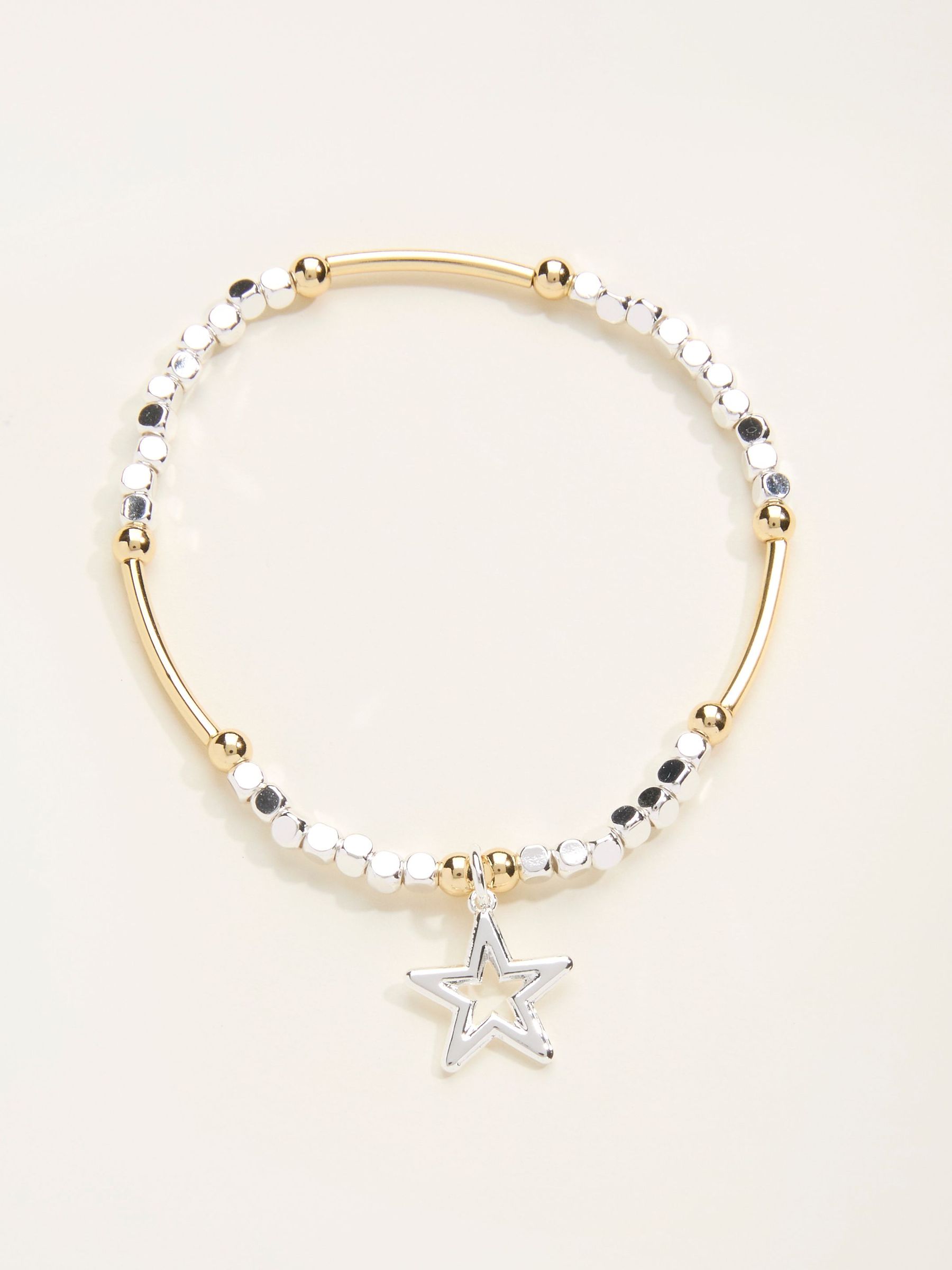 Silver Tone Star Stretch Bracelet (F21624) | $18