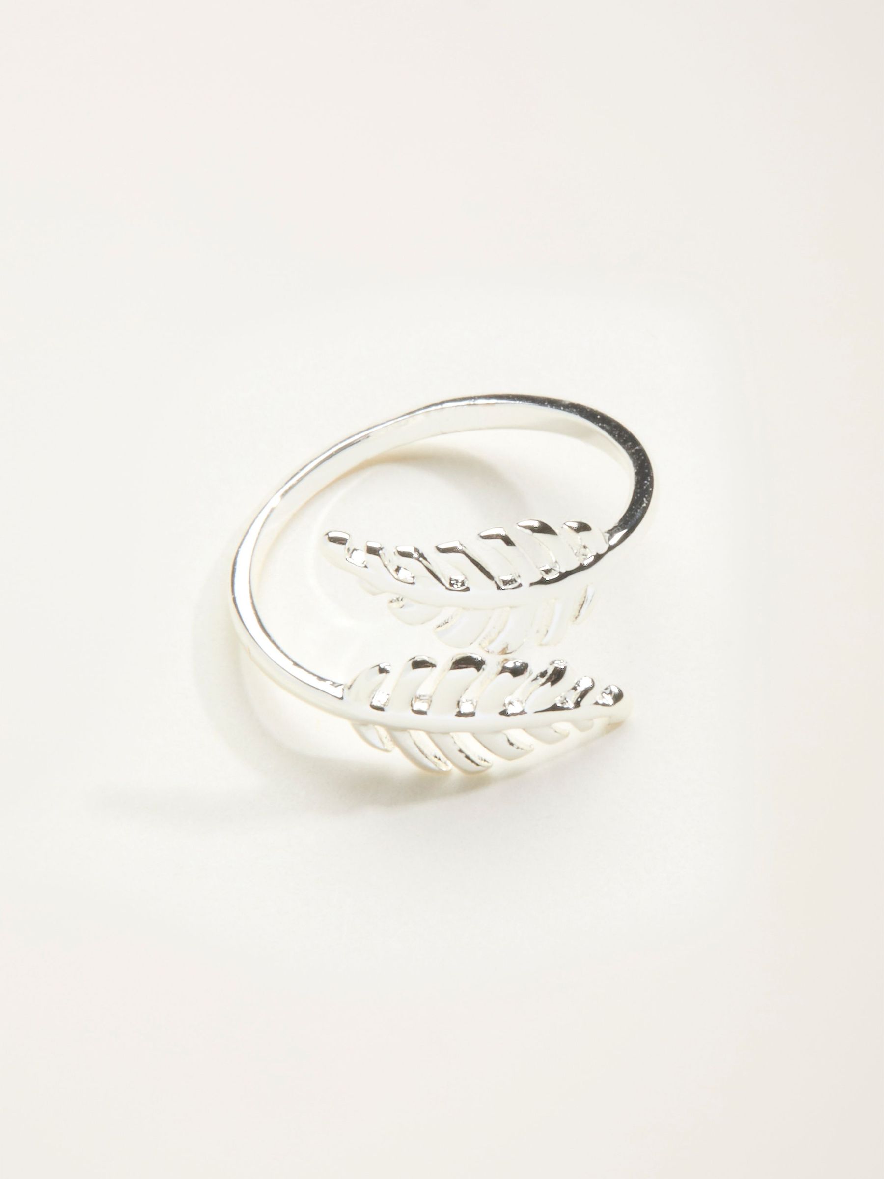 Silver Tone Leaf Ring (F21745) | $18