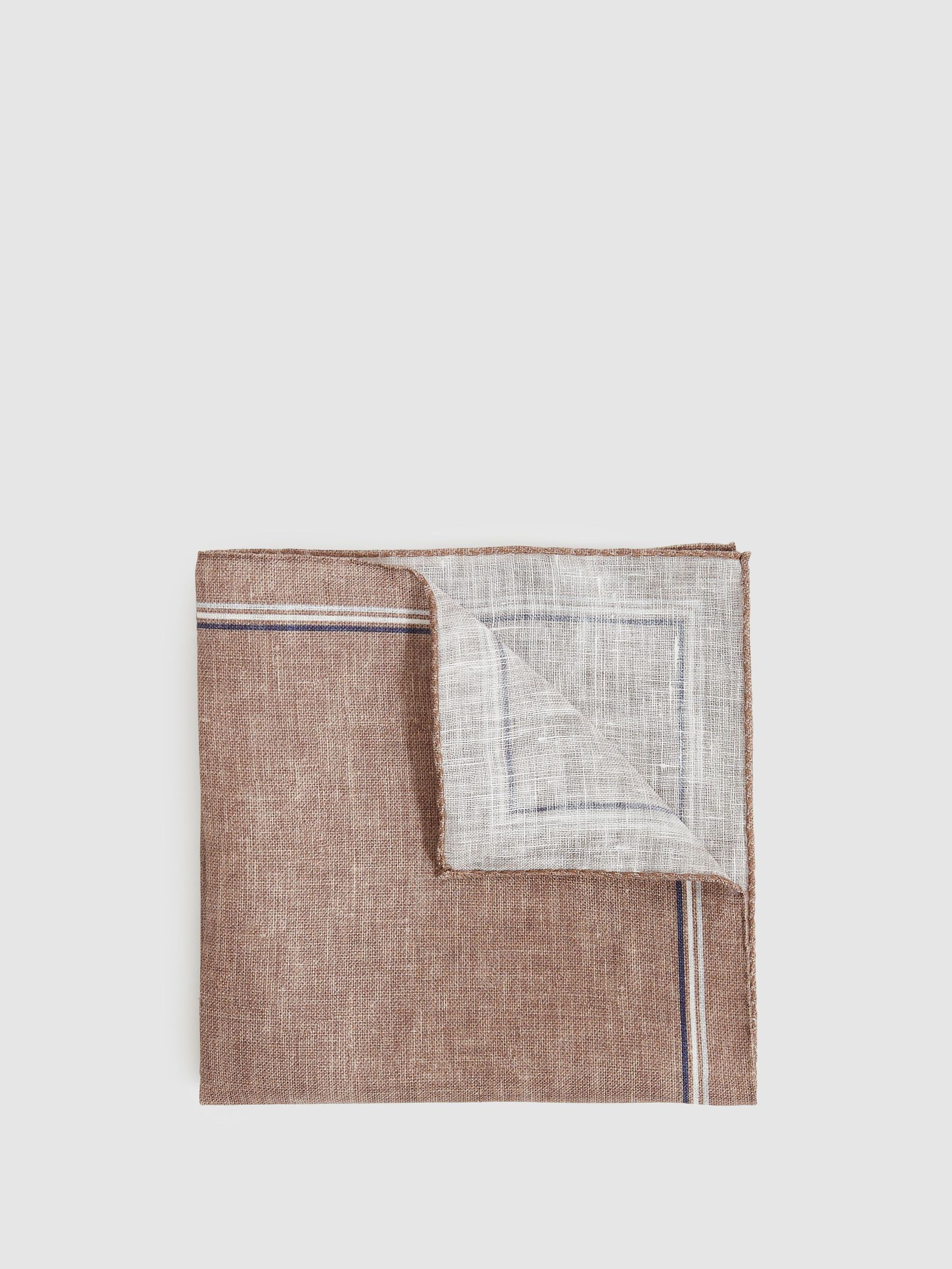 Linen Pocket Square in Soft Brown (F22196) | €55