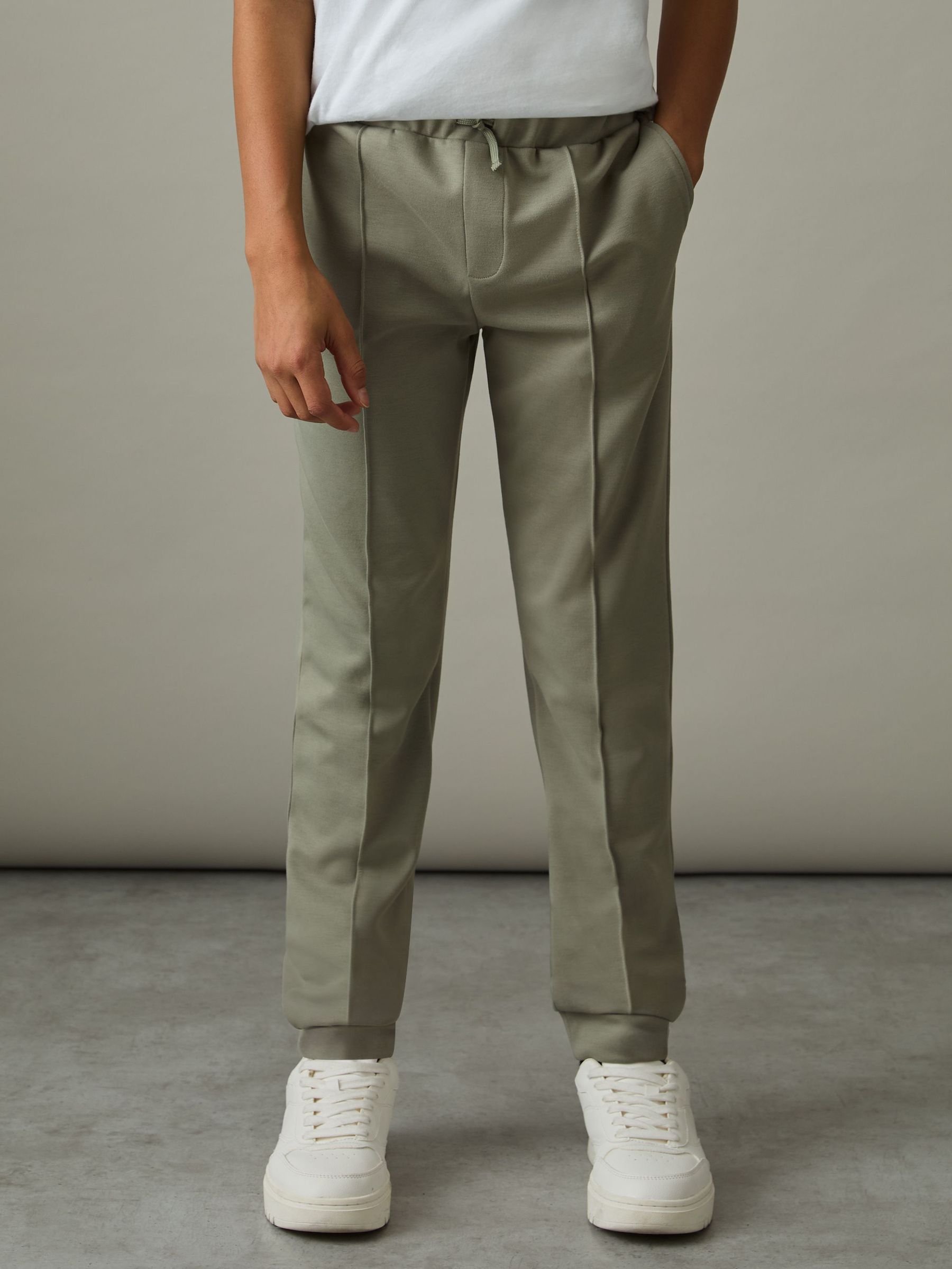 9-13 yrs Interlock Drawstring Joggers in Soft Sage Green (F22203) | €50