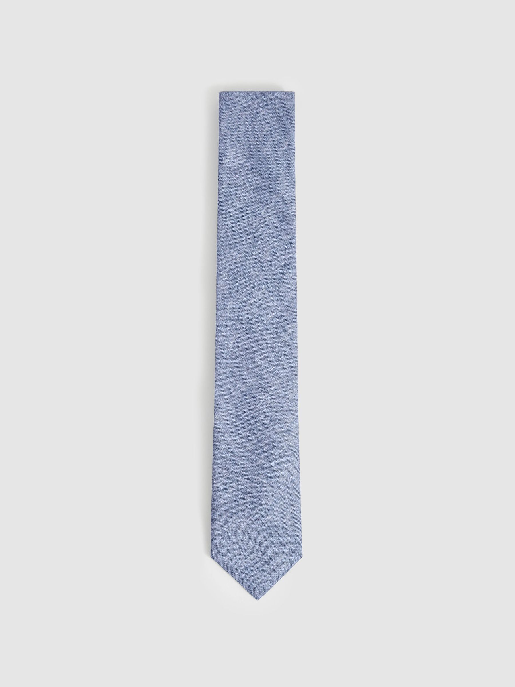 Linen Textured Tie in Soft Blue (F22204) | $120