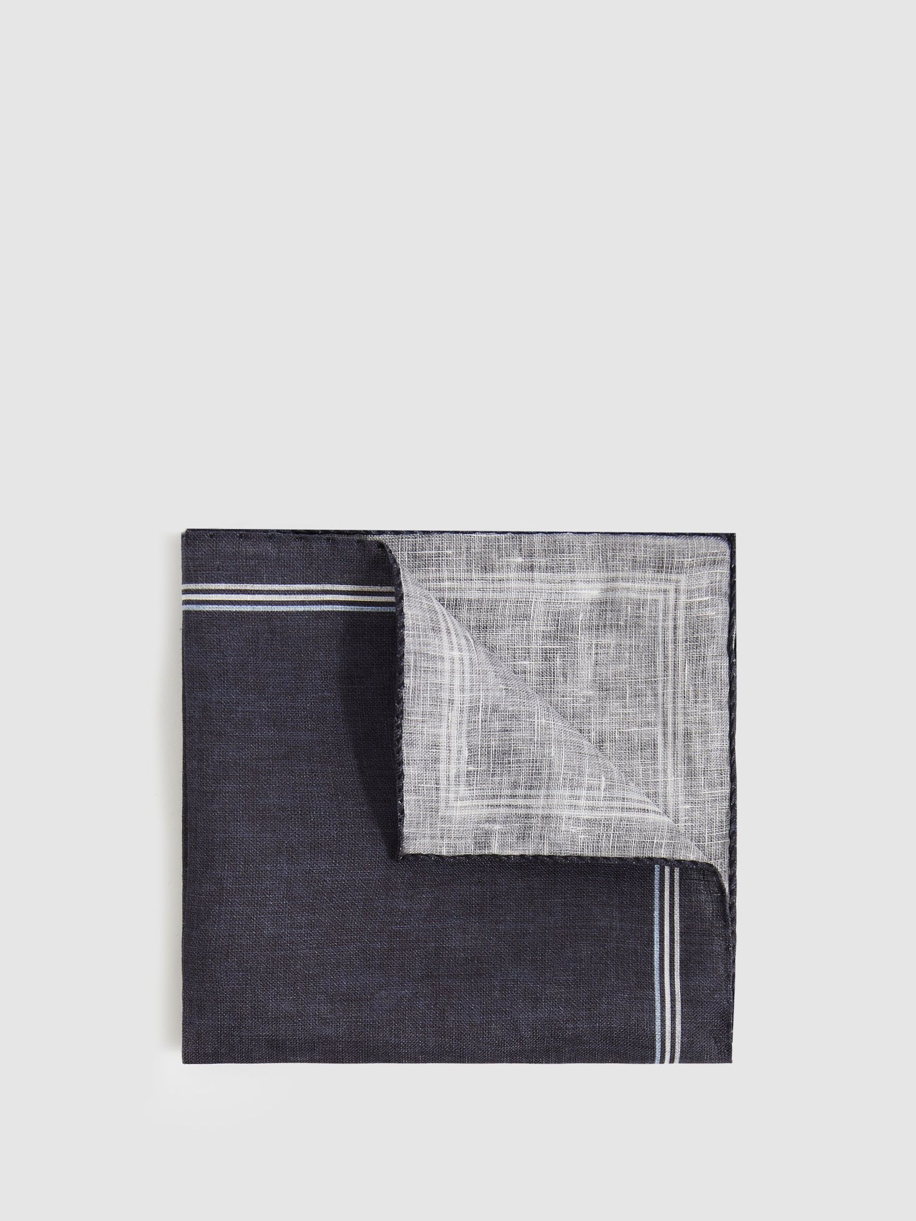 Linen Pocket Square in Navy (F22205) | €55