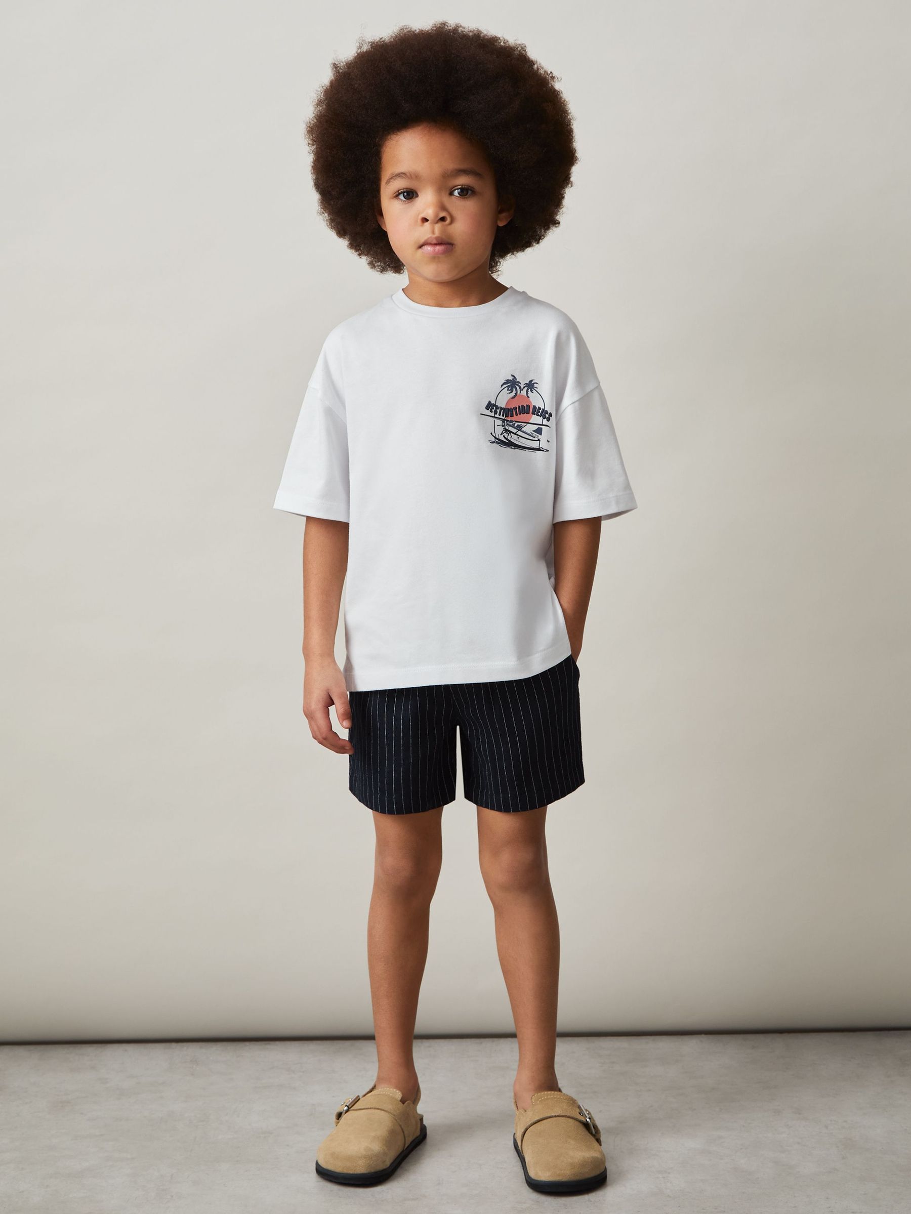 3-9 yrs 100% Cotton Oversized Graphic-Print T-Shirt in White/Multi (F22206) | 30 €