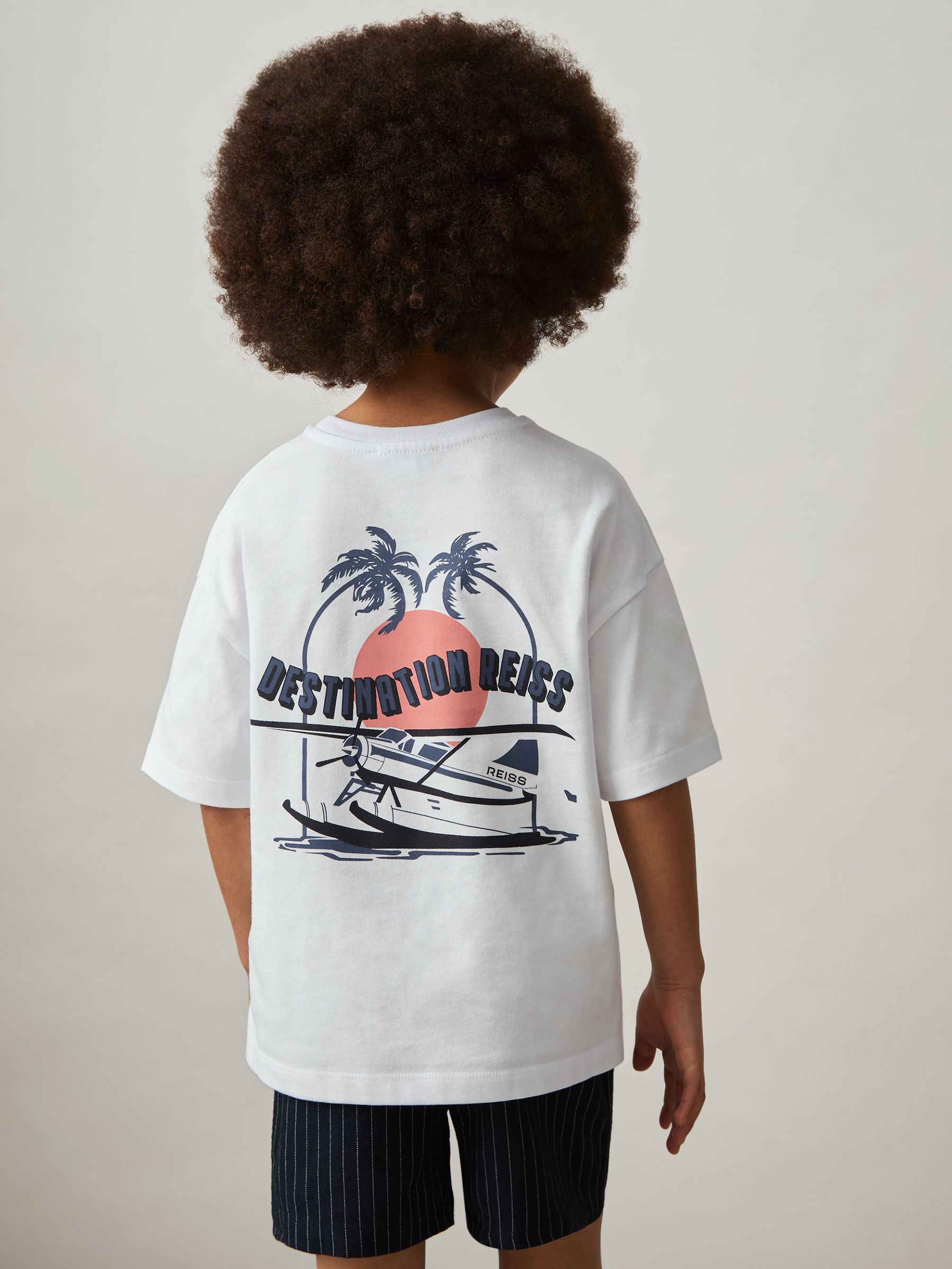 9-13 yrs 100% Cotton Oversized Graphic-Print T-Shirt in White/Multi (F22211) | 35 €