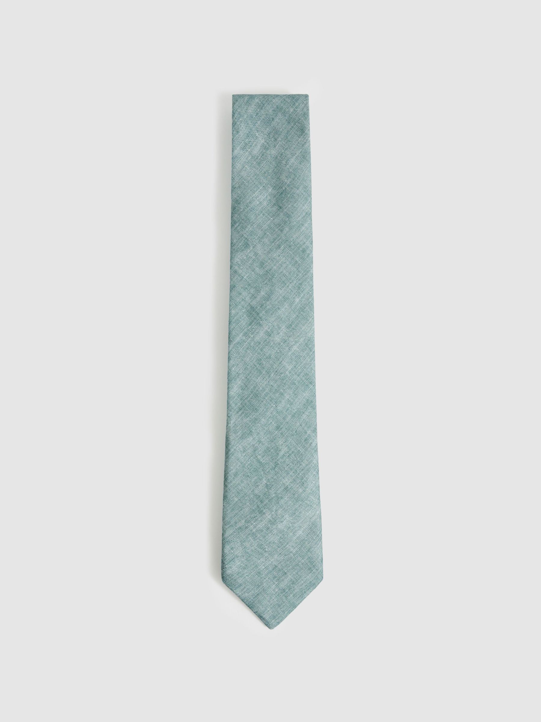 Linen Textured Tie in Soft Sage (F22217) | US$95
