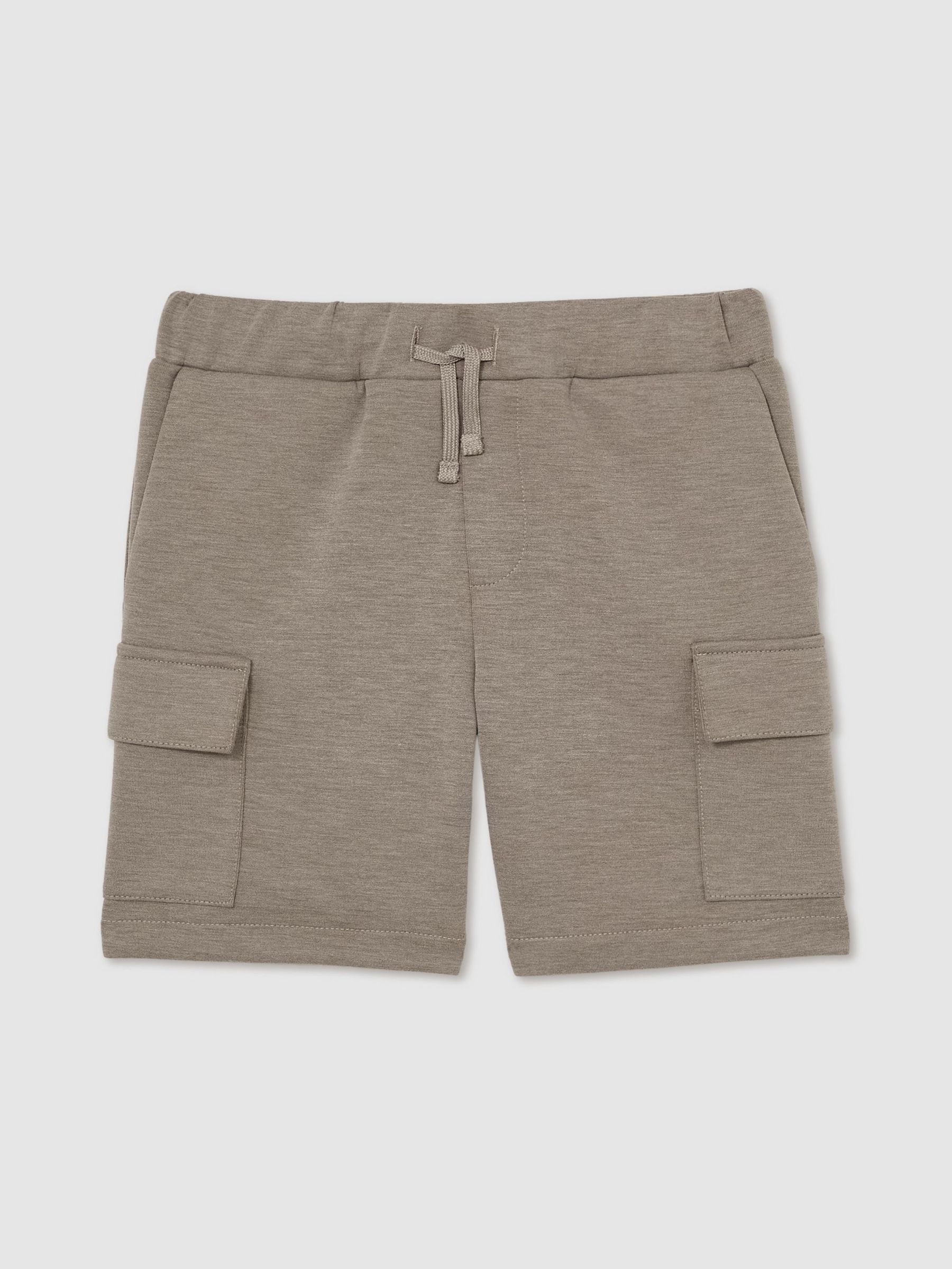 13-14 yrs Interlock-Jersey Cargo Shorts in Taupe Brown (F22243) | US$55