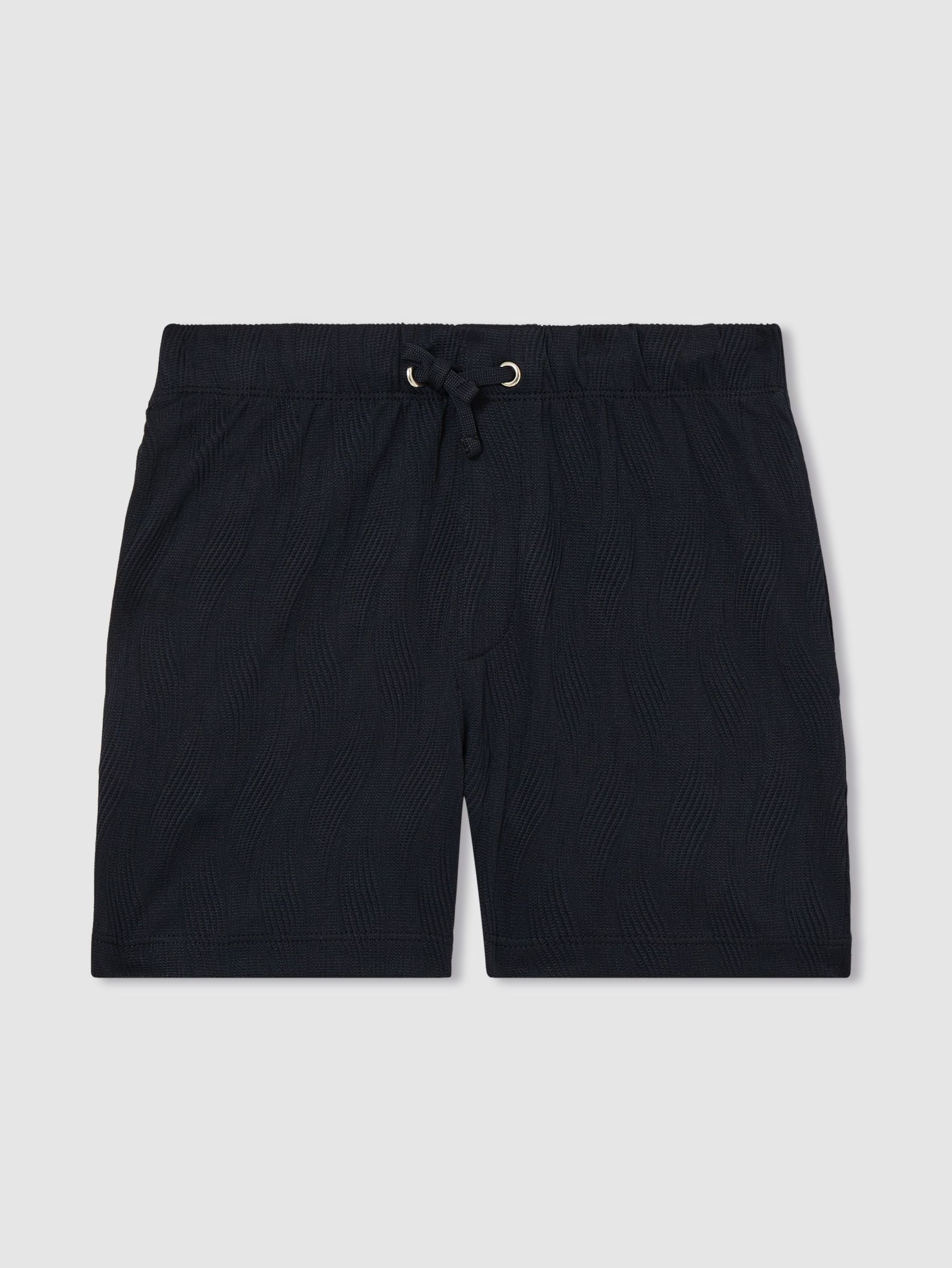 13-14 yrs Wave-Jacquard Drawstring Shorts in Navy (F22245) | CHF 29