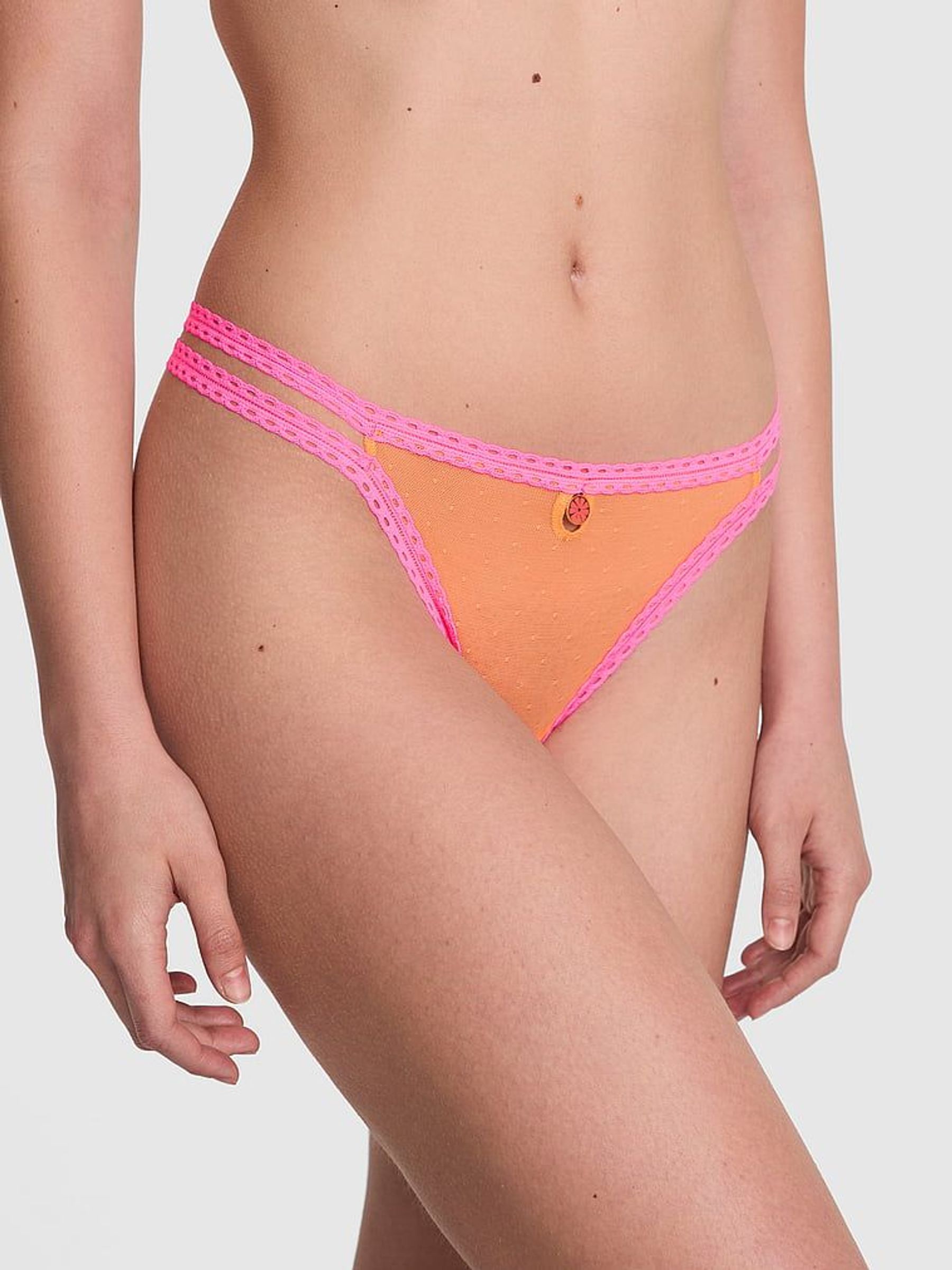 Vitamin C Orange Double Strap Thong Lace Trim Knickers (F22362) | €10.50