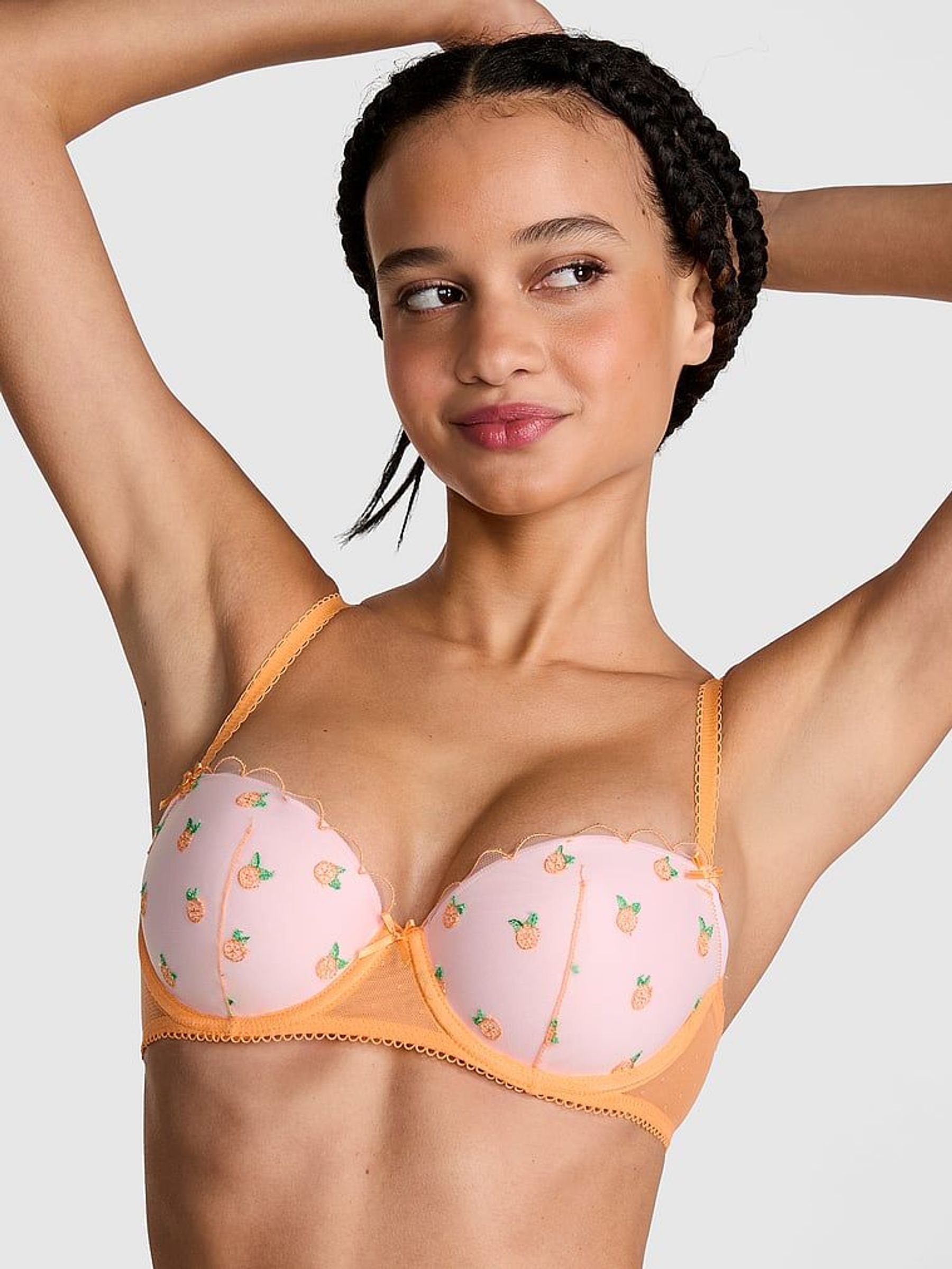 Vitamin C Orange Lightly Lined Balcony Embroidery Bra (F22386) | €40