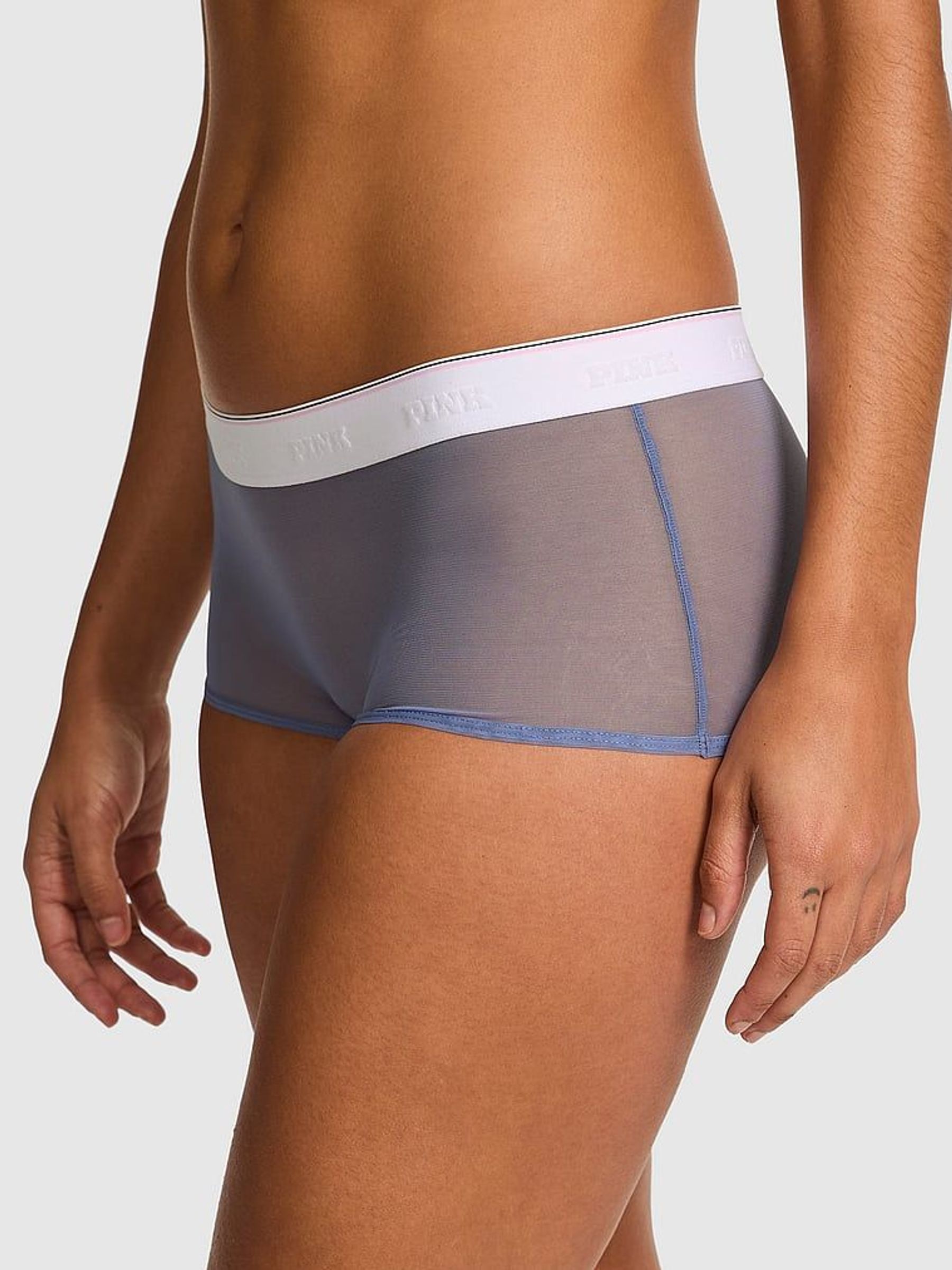 Dusty Iris Blue Short Logo Mesh Knickers (F22407) | €10.50