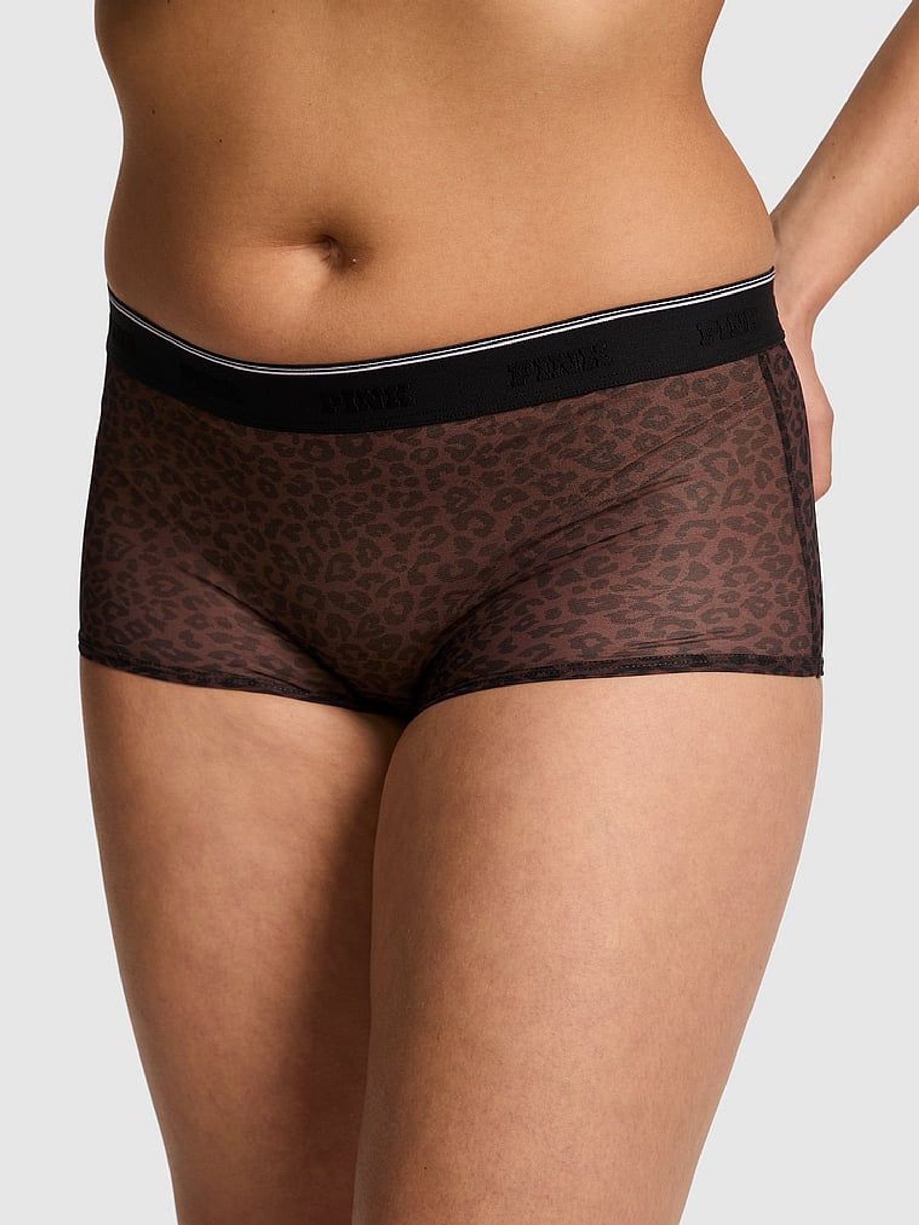 Ganache Leopard Short Logo Mesh Knickers (F22435) | €10.50