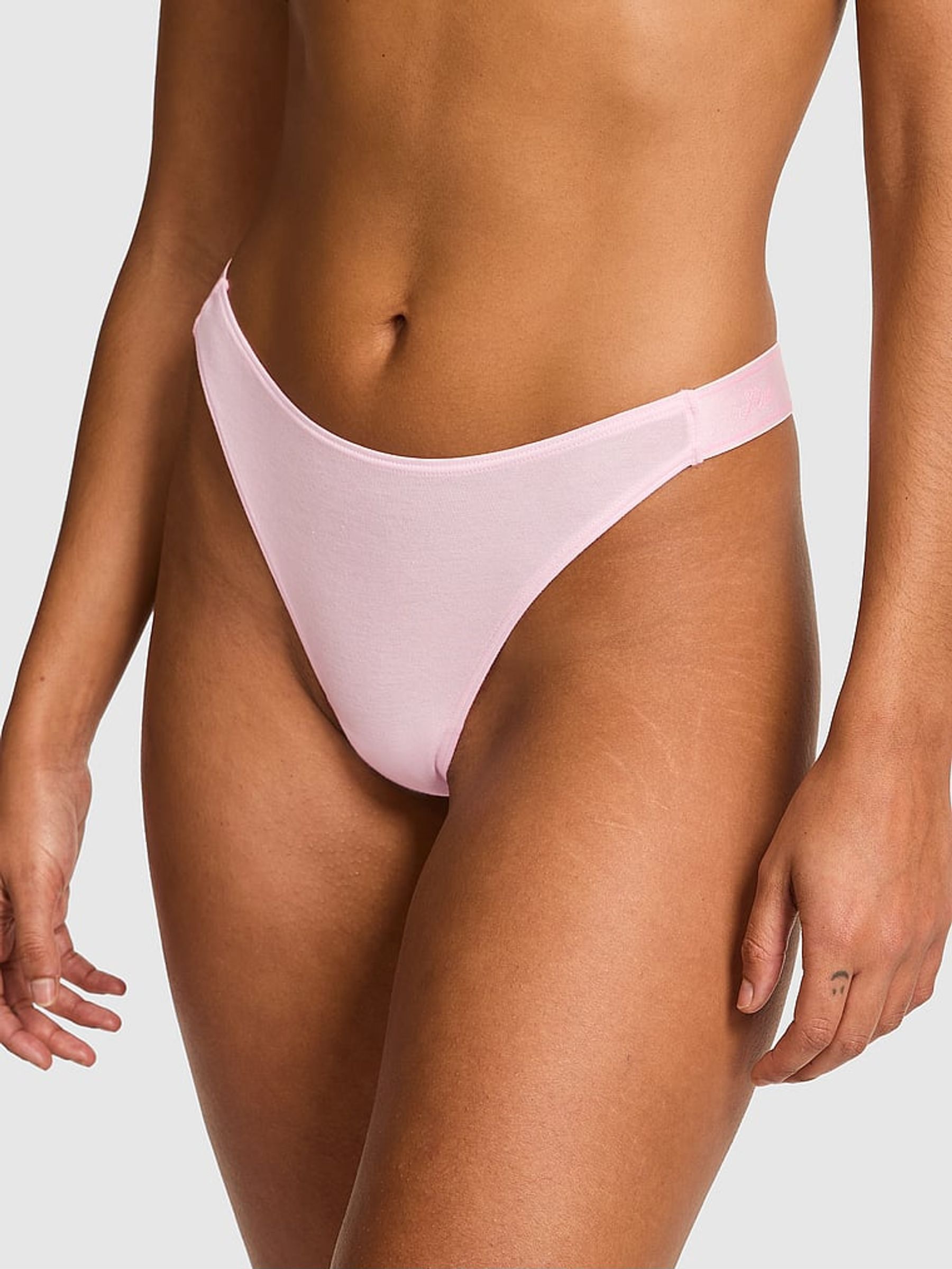 Pink Tulip Thong Cotton Logo Knickers (F22524) | €10.50