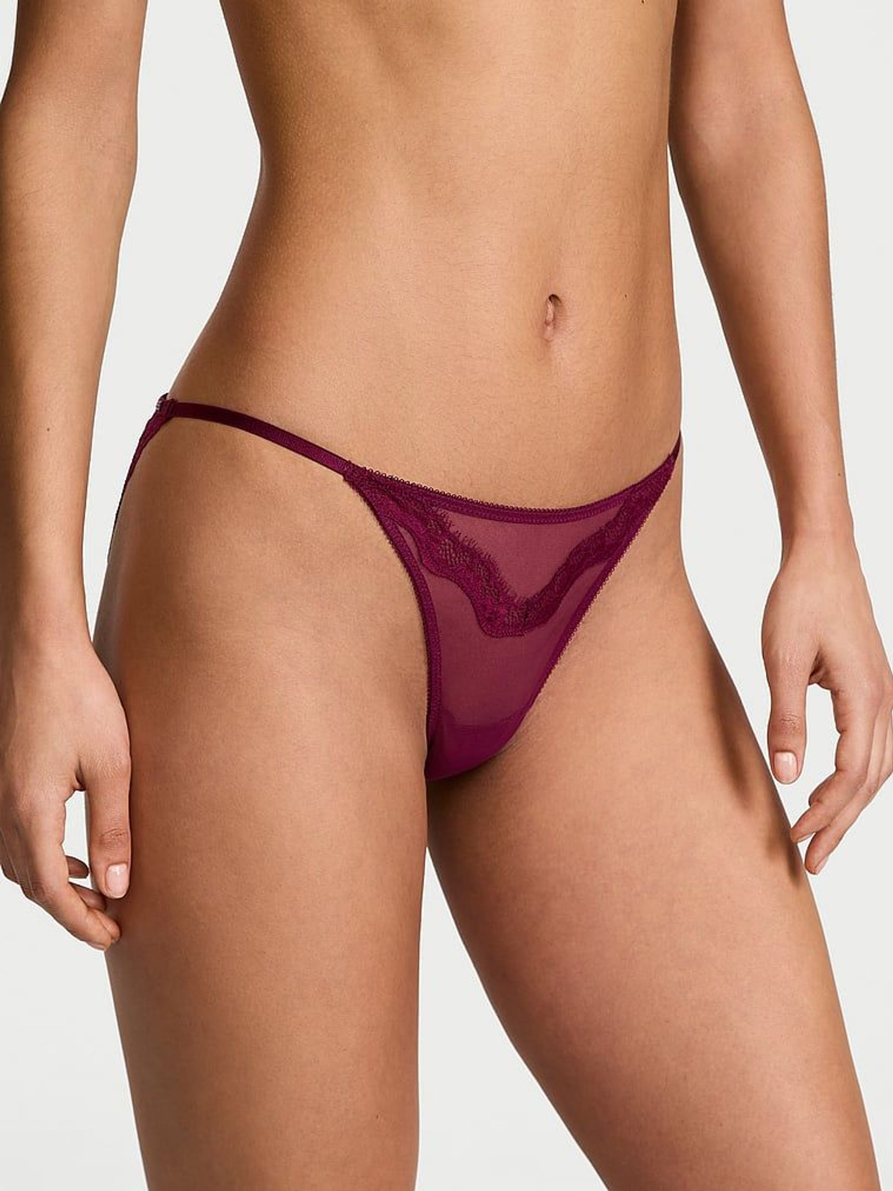 Kir Red Bikini Sheer Shine Lace Knickers (F22575) | €22.50