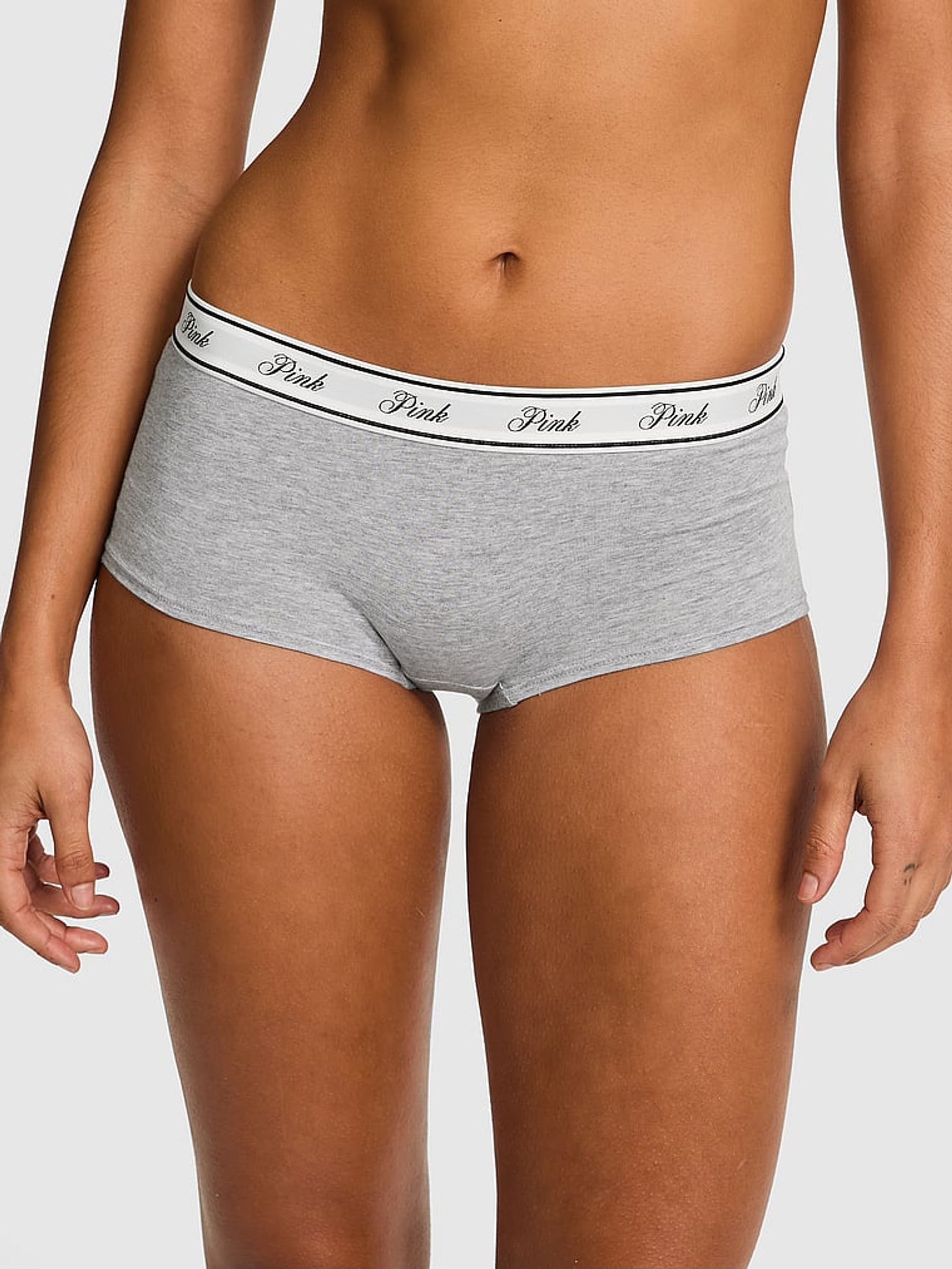 Medium Heather Grey Short Cotton Logo Knickers (F22583) | €10.50