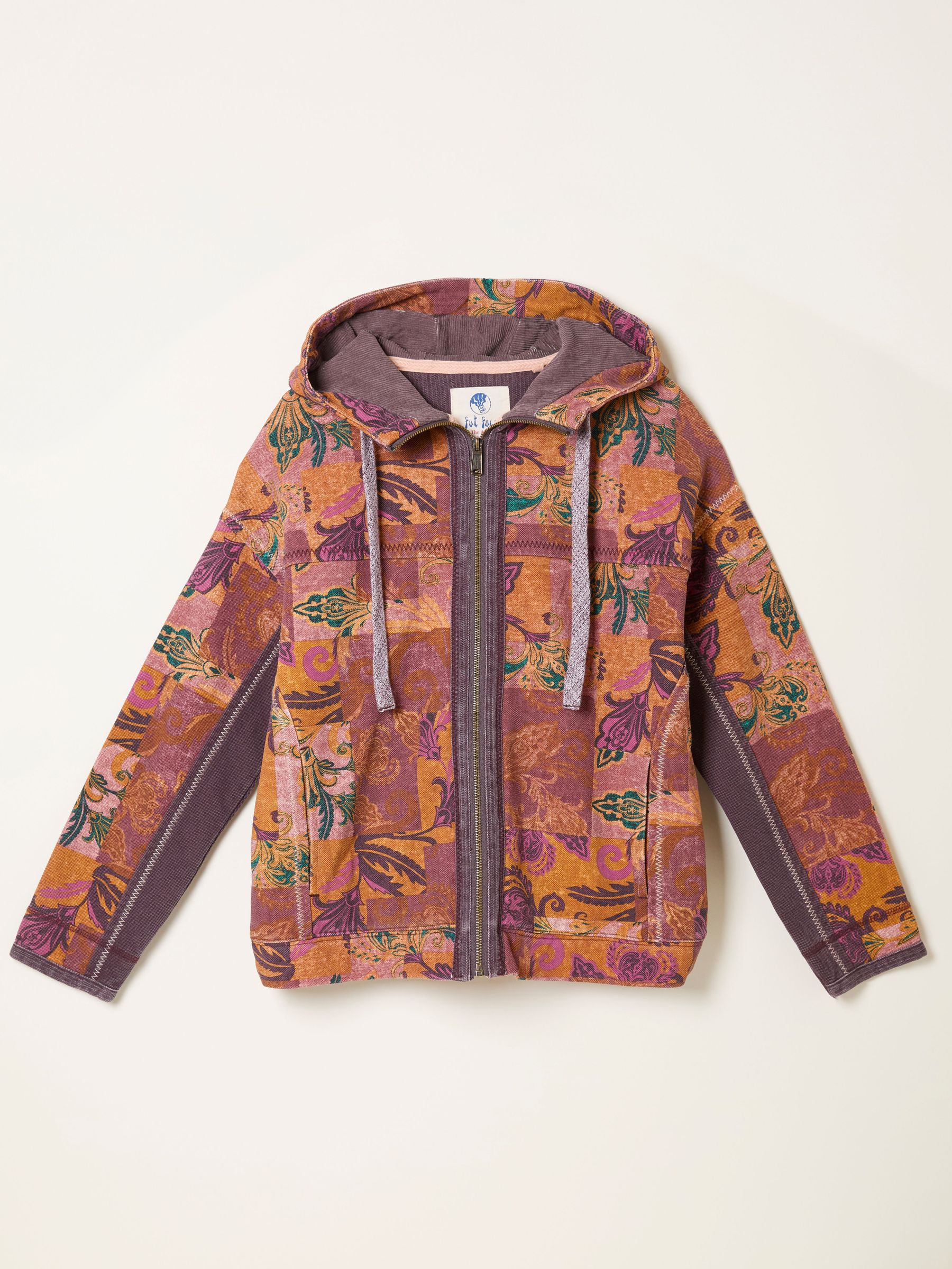 Airlie Pink Patched Chintz Zip Through Hoody (F22973) | €81.50