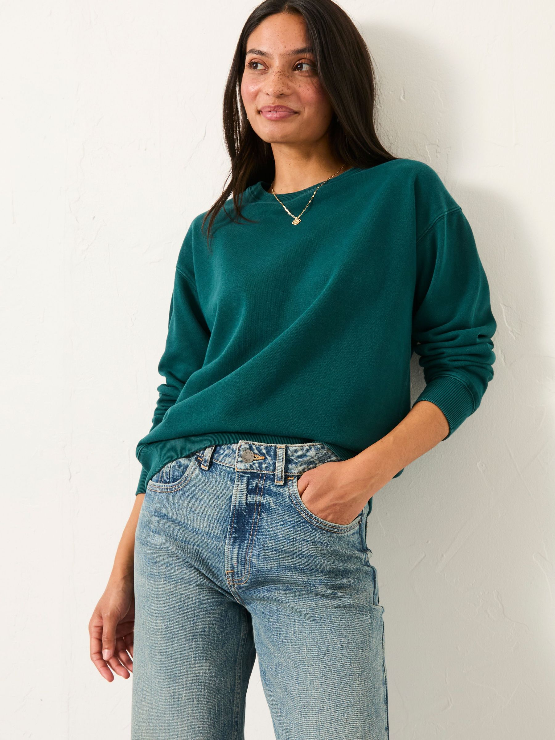 Georgia Dark Teal Blue Crew Sweatshirt (F22974) | €55