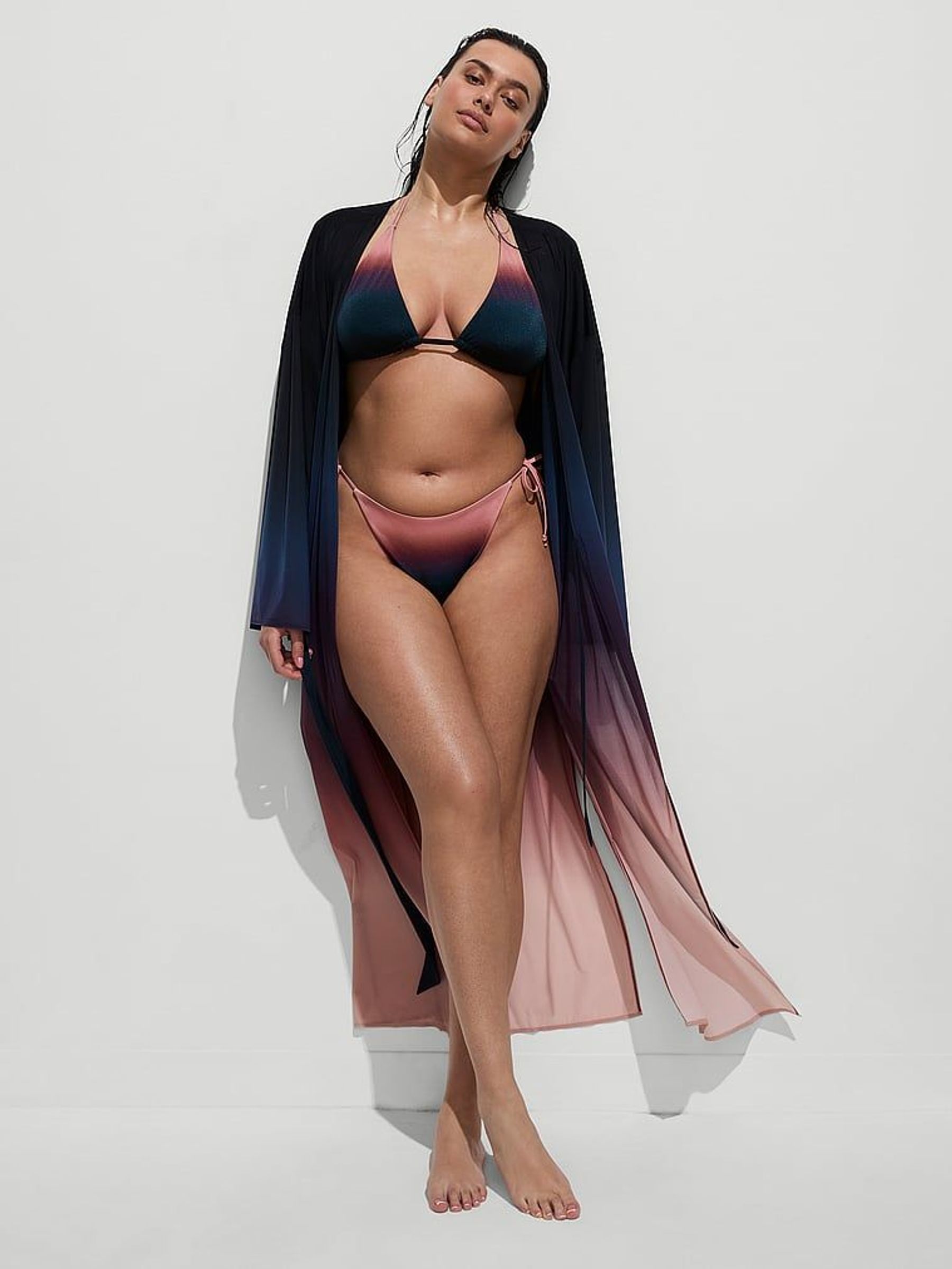 Siren Blue Ombre Long Open Back Robe (F23291) | €98