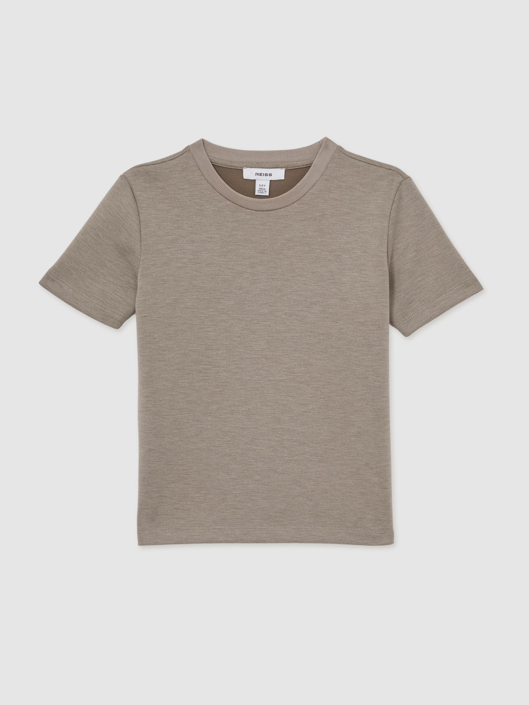 13-14 yrs Interlock-Jersey Crew-Neck T-Shirt in Taupe Brown (F23356) | €35