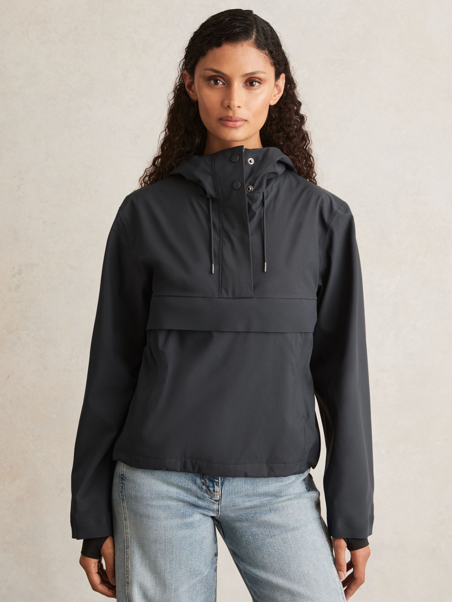 Rains Hardshell Short Jacket in Navy (F23362) | US$380
