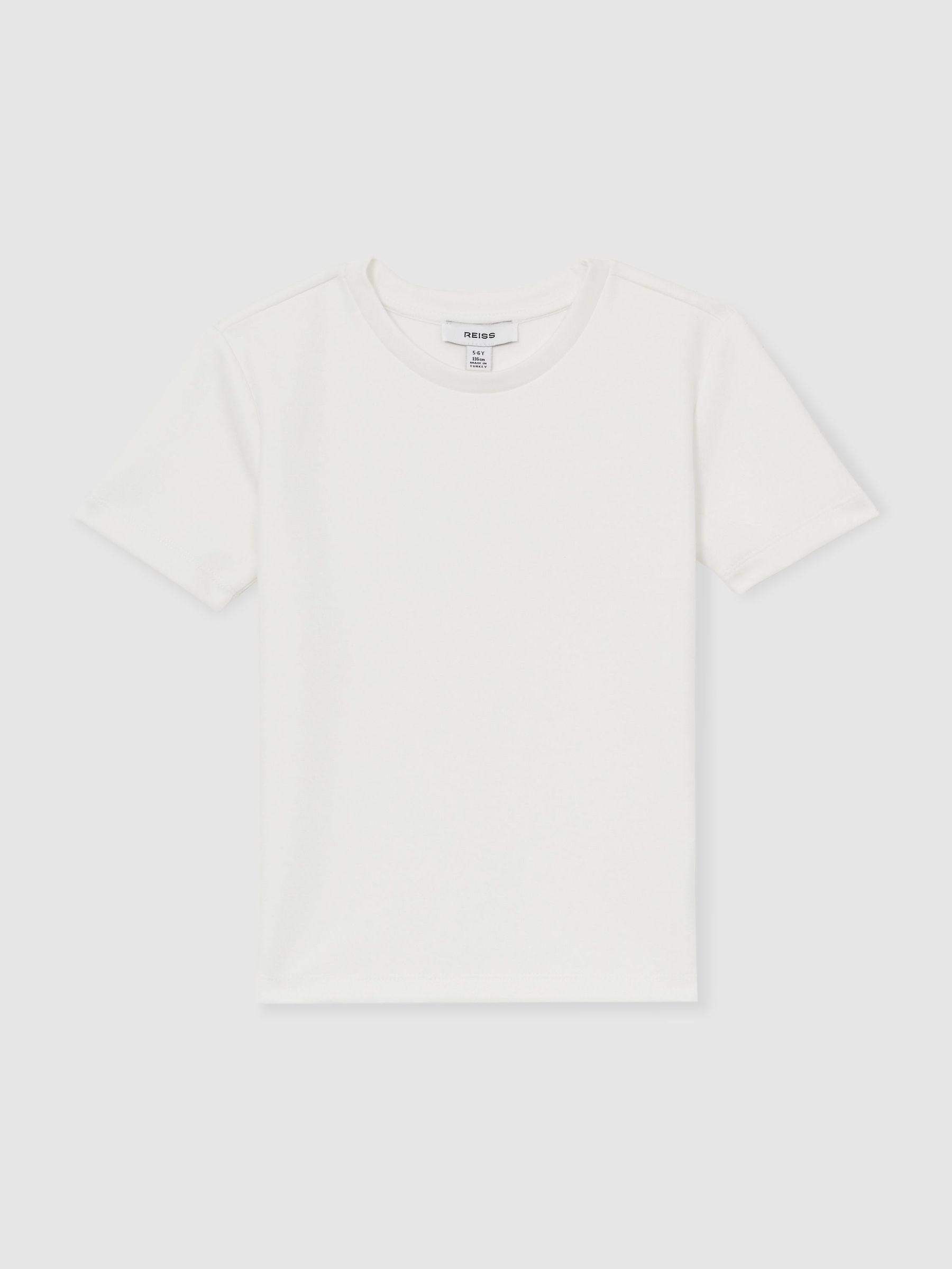 13-14 yrs Interlock-Jersey Crew-Neck T-Shirt in White (F23367) | US$45