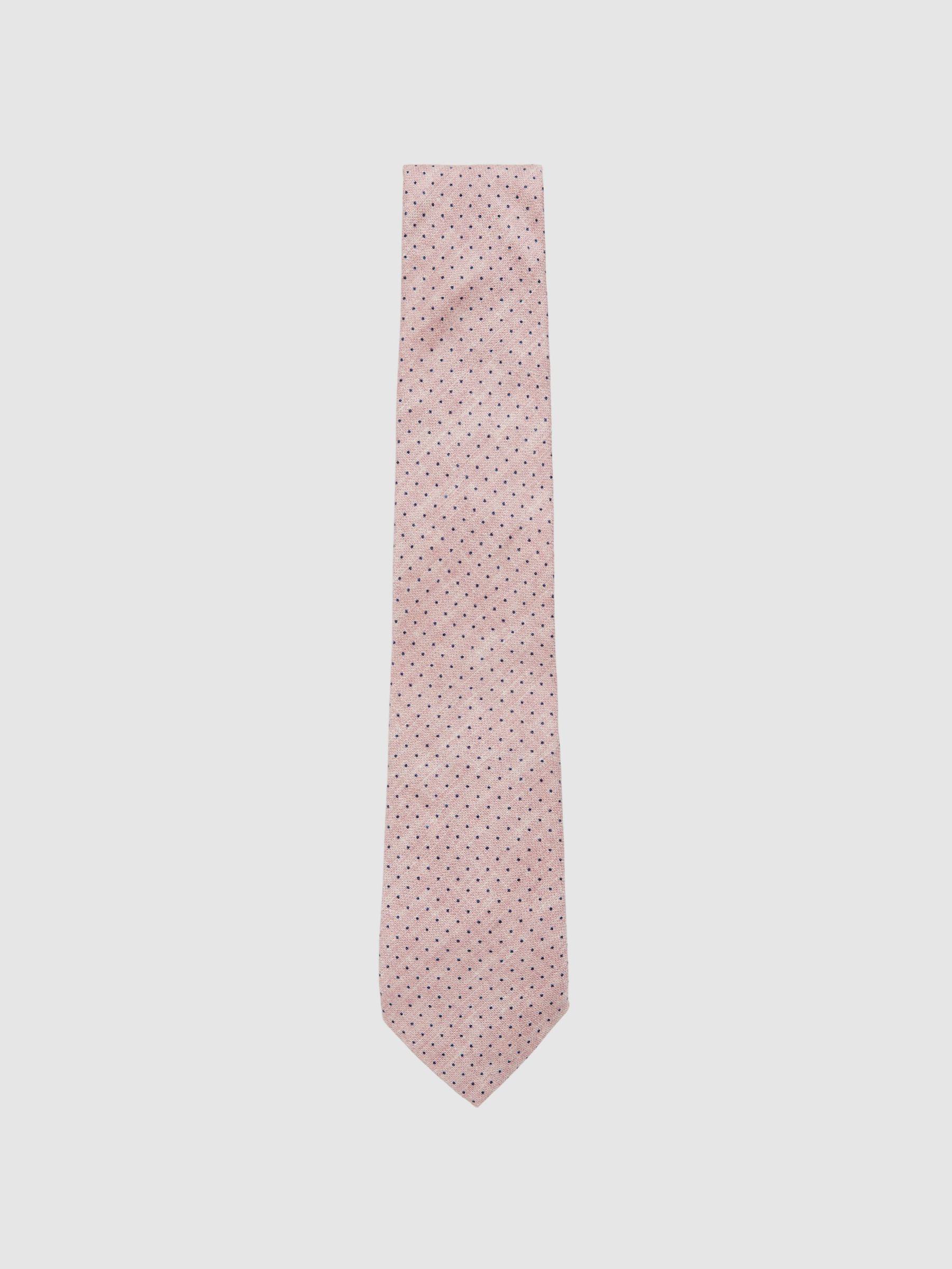 Silk Pin-Dot Tie in Soft Pink (F24386) | US$110