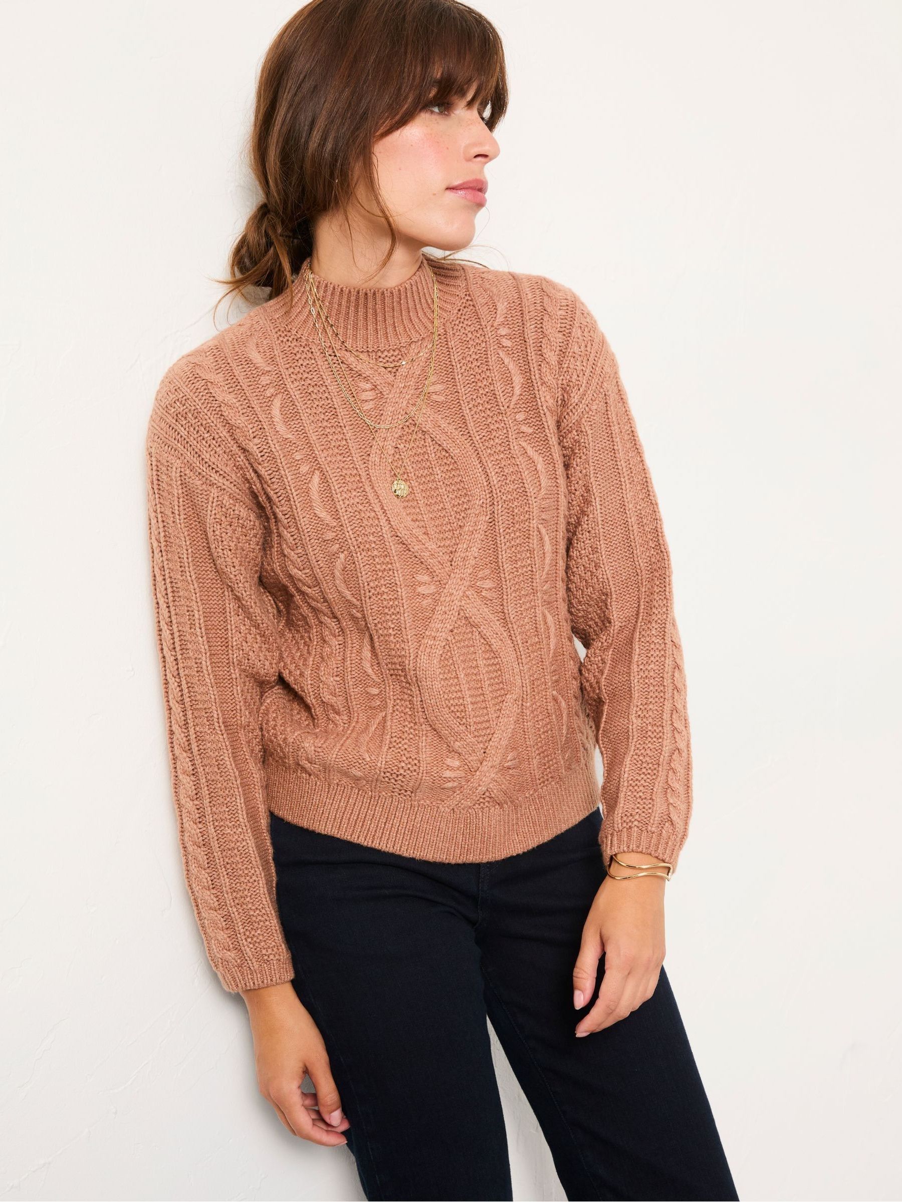 Dark Natural Archive Textile Knitted Cable Jumper (F26577) | €81.50