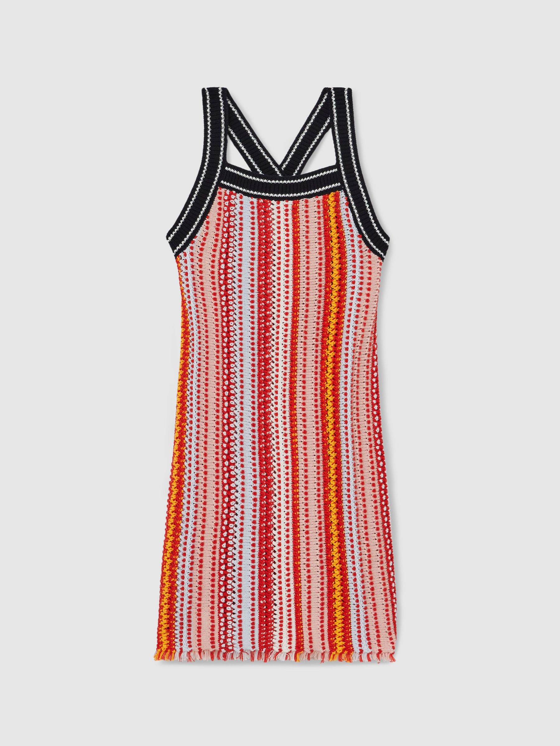 Cotton Striped Knit Dress in Multi (F26772) | $140