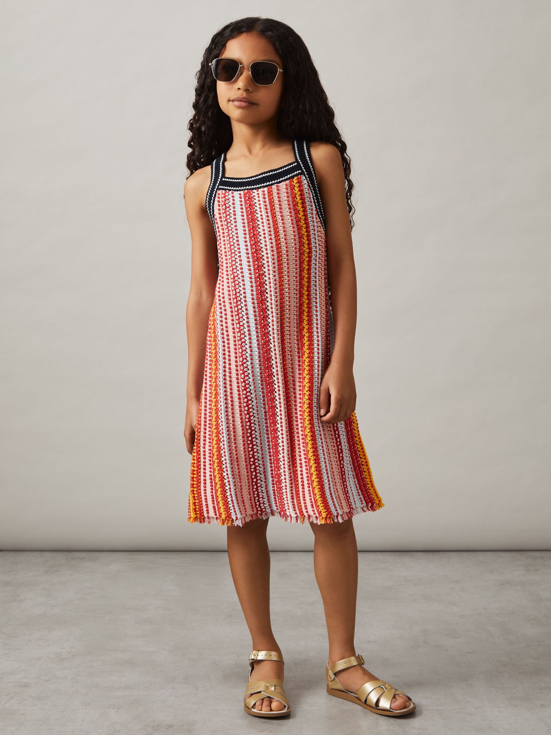Cotton Striped Knit Dress in Multi (F26777) | CA$115