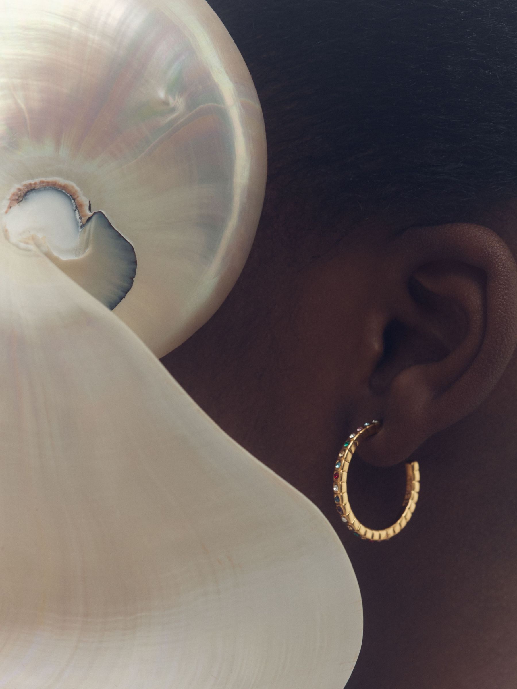 Crystal Hoop Earrings in Gold Tone (F27969) | €70