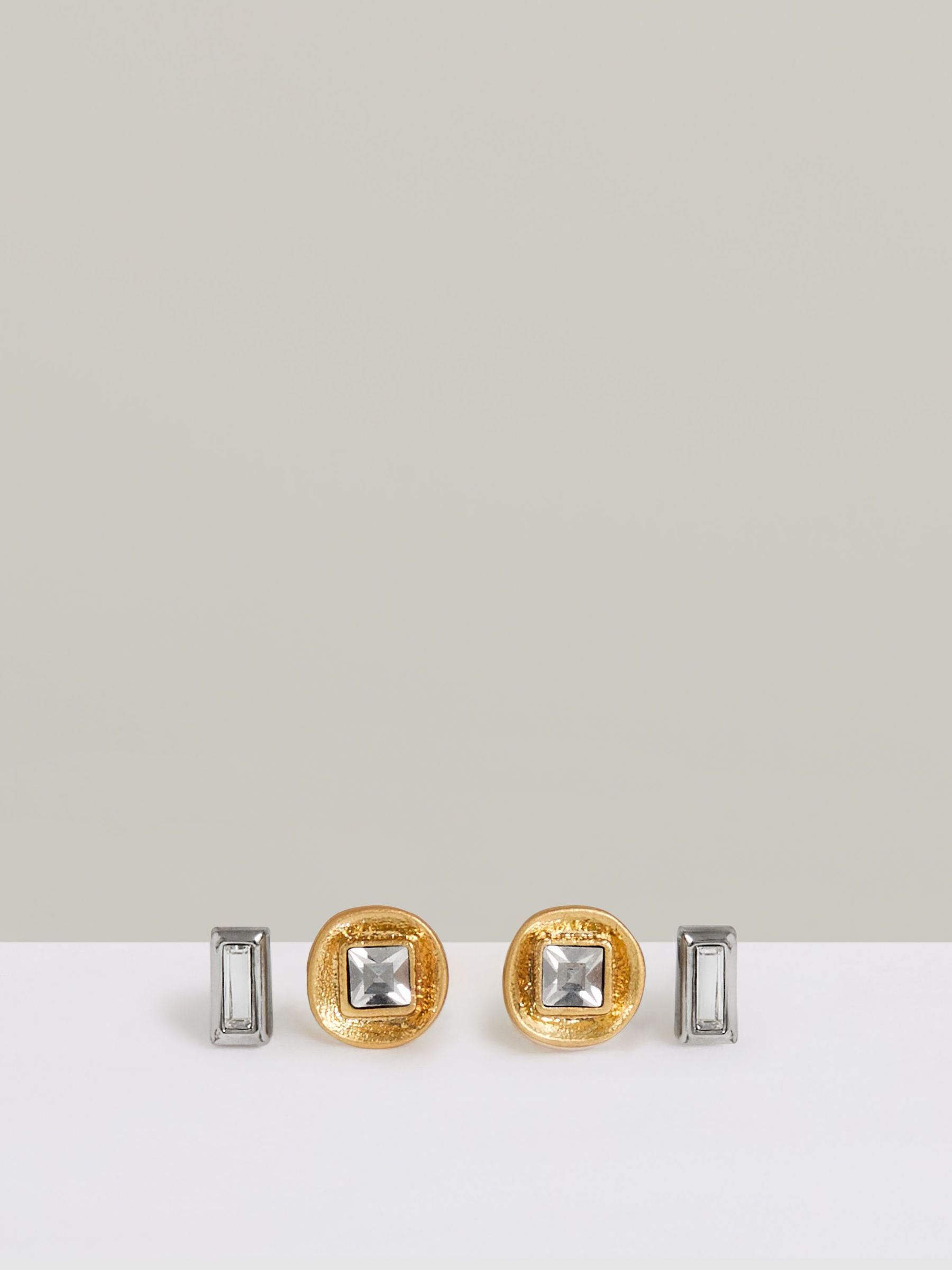 Micro Curve Studs Earrings 2 Pack in Grey (F27973) | €70